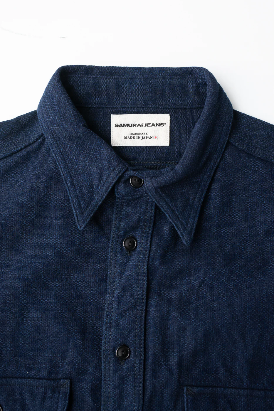 SAK24-01W - Spotted Work Shirt - Natural Indigo - Image 2