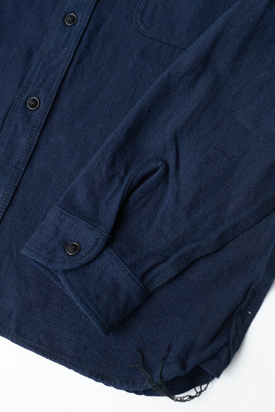 SAK24-01W - Spotted Work Shirt - Natural Indigo - Image 3
