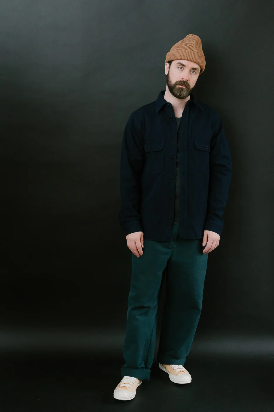 SAK24-01W - Spotted Work Shirt - Natural Indigo - Image 6