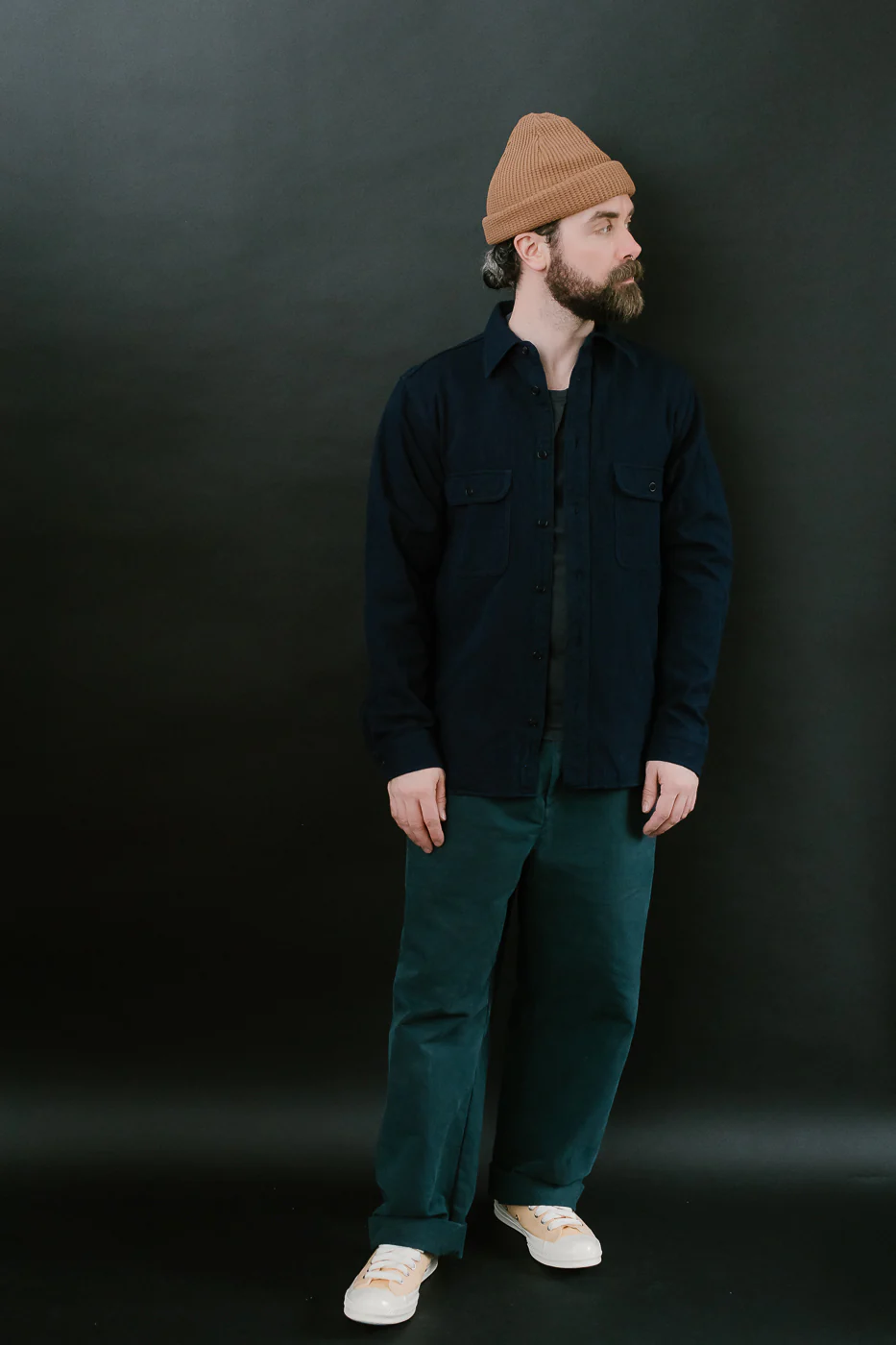 SAK24-01W - Spotted Work Shirt - Natural Indigo - Image 7