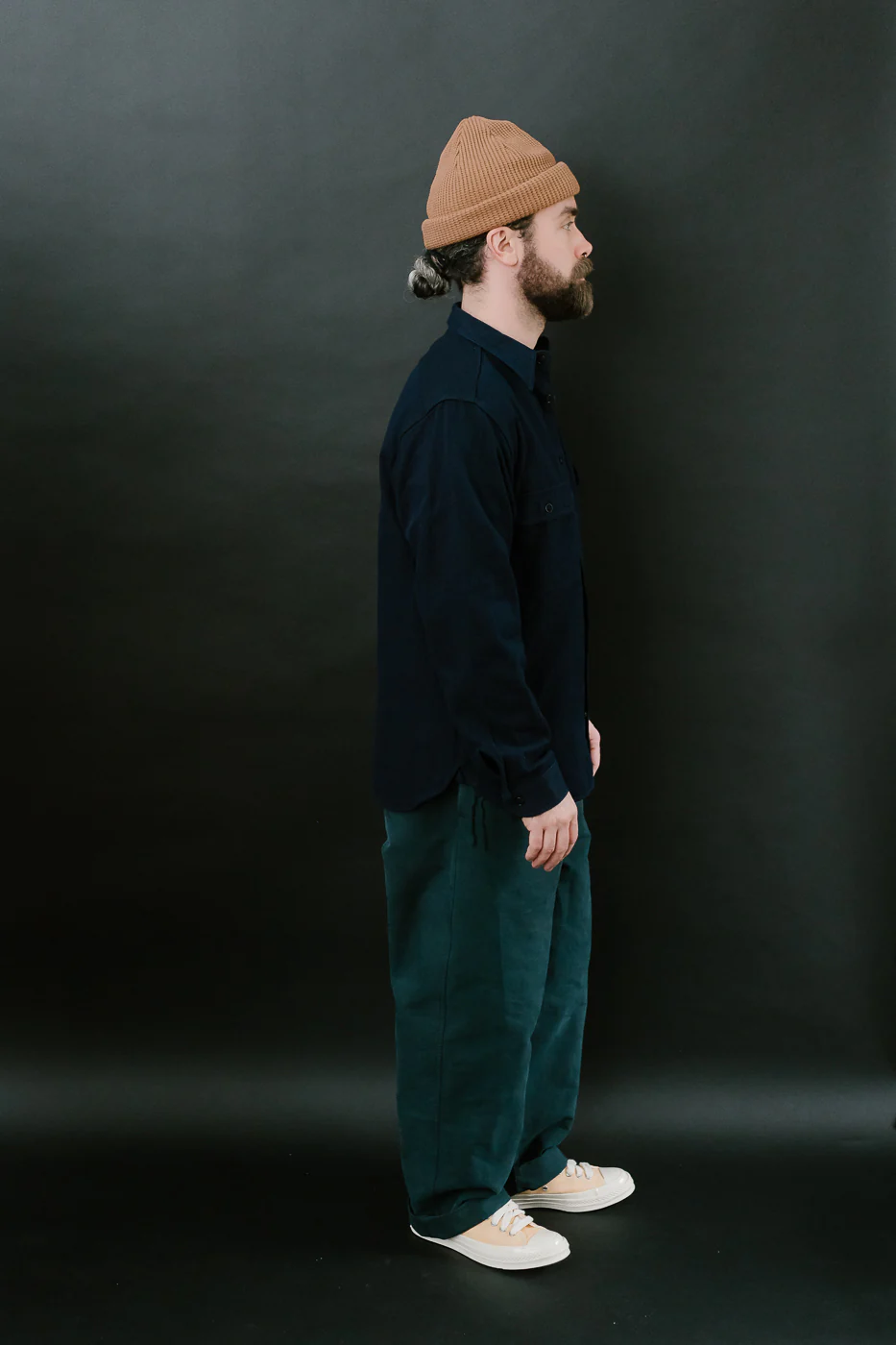 SAK24-01W - Spotted Work Shirt - Natural Indigo - Image 8