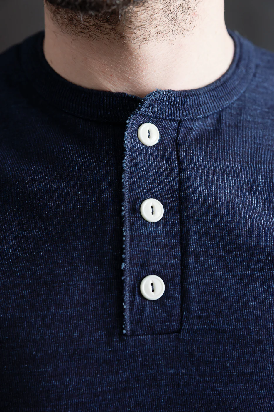Shinkai Heavy Henley T-Shirt - Indigo - Image 17