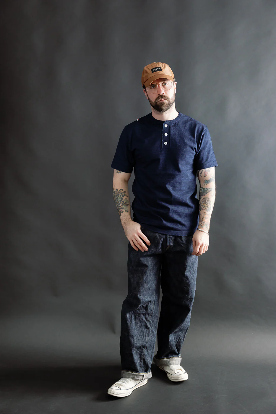 Shinkai Heavy Henley T-Shirt - Indigo - Image 6