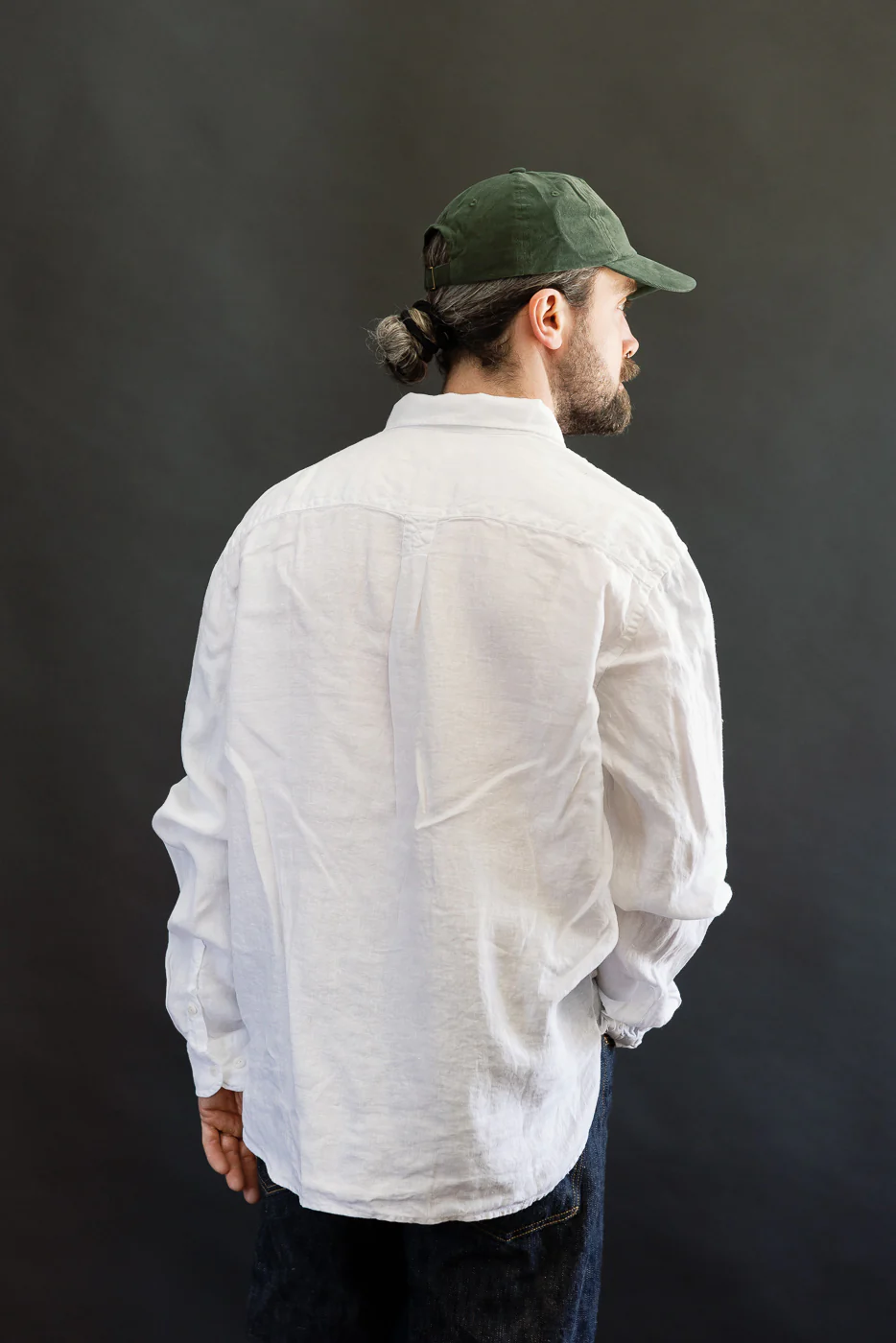 SHIRT20LI.01 - Organic Linen Long Sleeve Shirt - White - Image 11