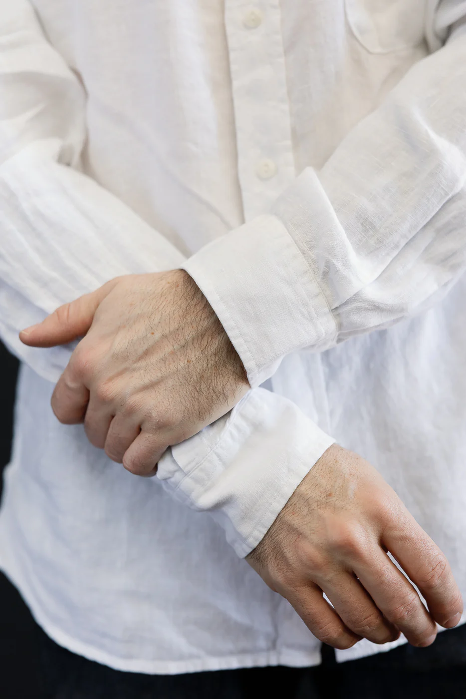 SHIRT20LI.01 - Organic Linen Long Sleeve Shirt - White - Image 15