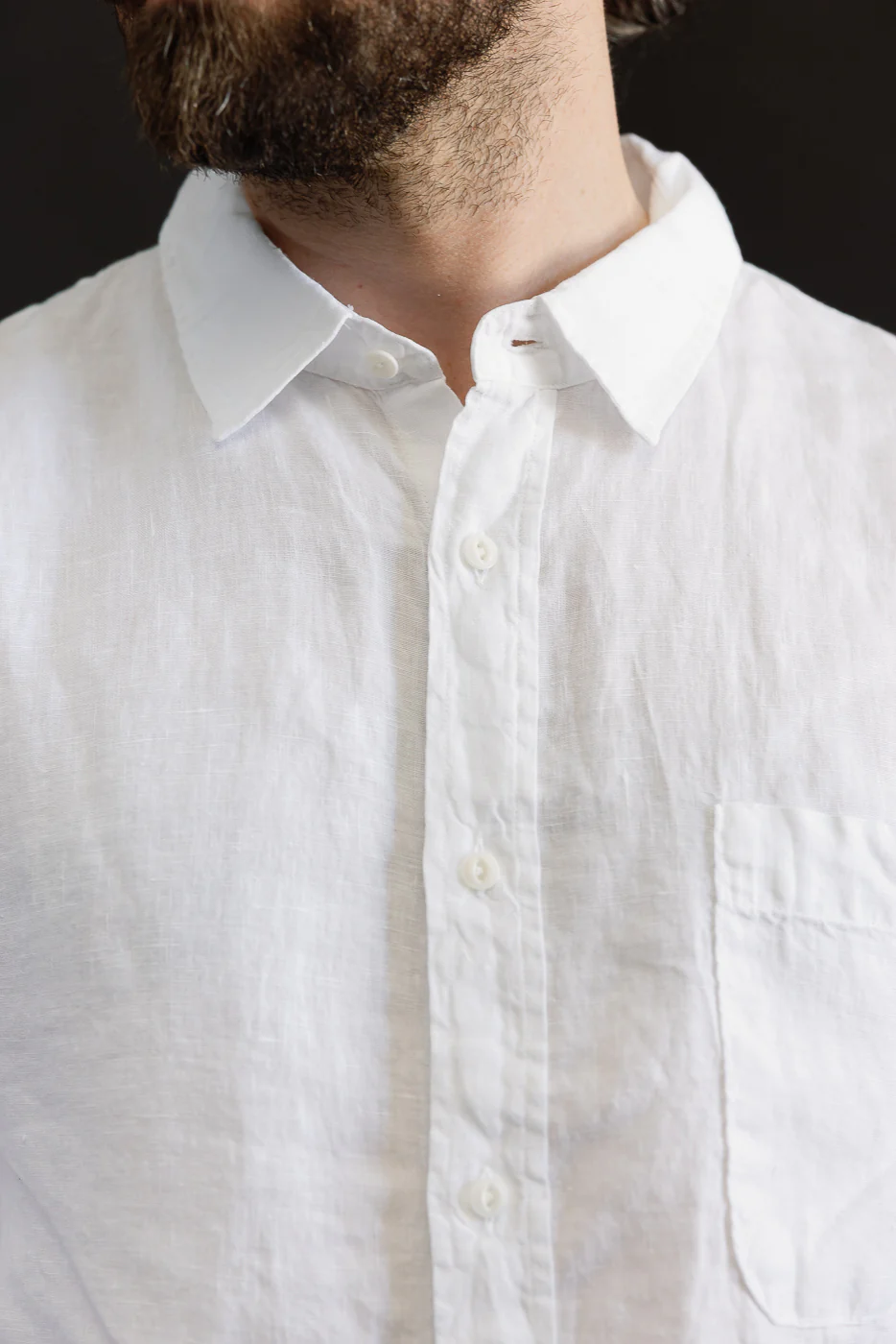 SHIRT20LI.01 - Organic Linen Long Sleeve Shirt - White - Image 16