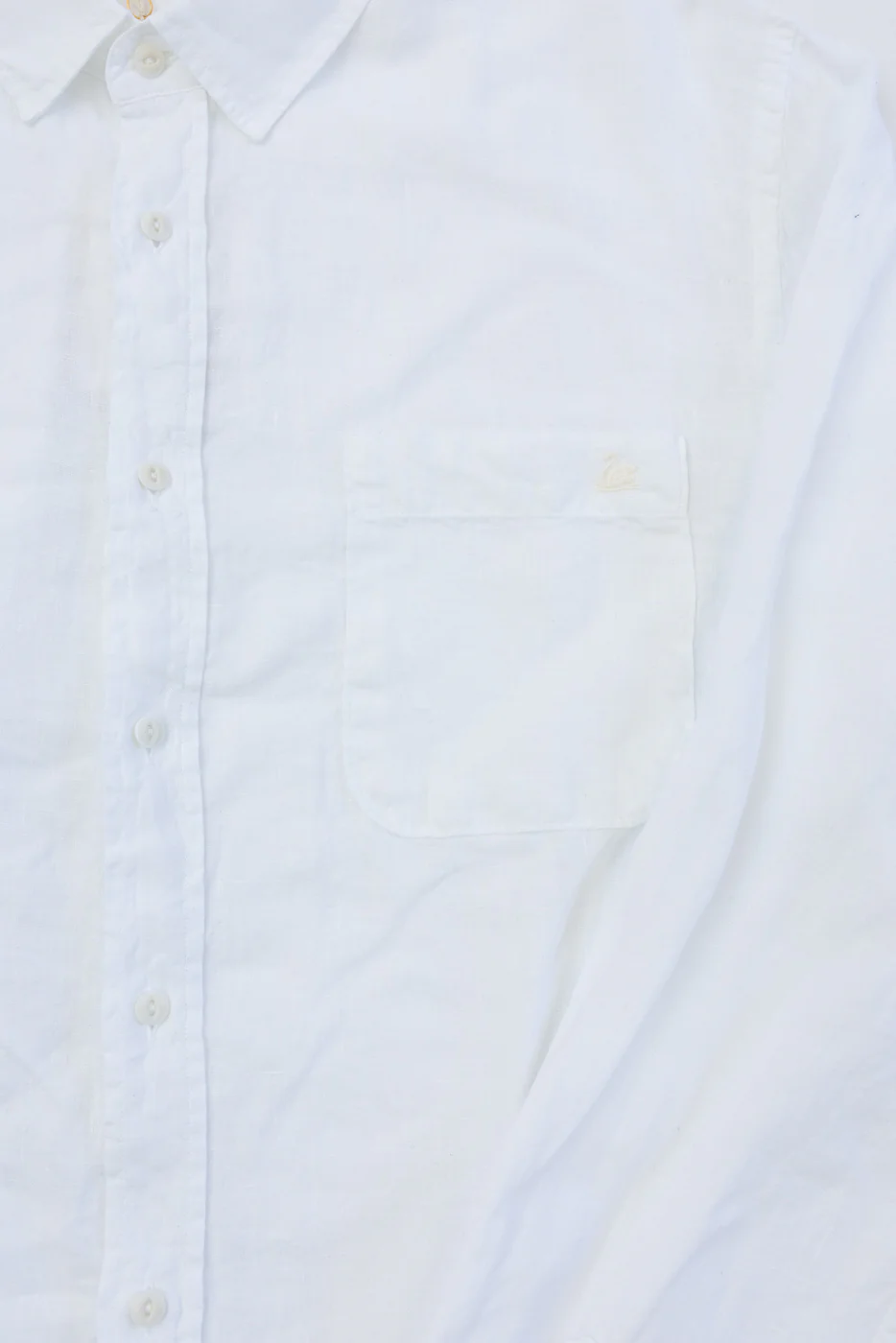 SHIRT20LI.01 - Organic Linen Long Sleeve Shirt - White - Image 3