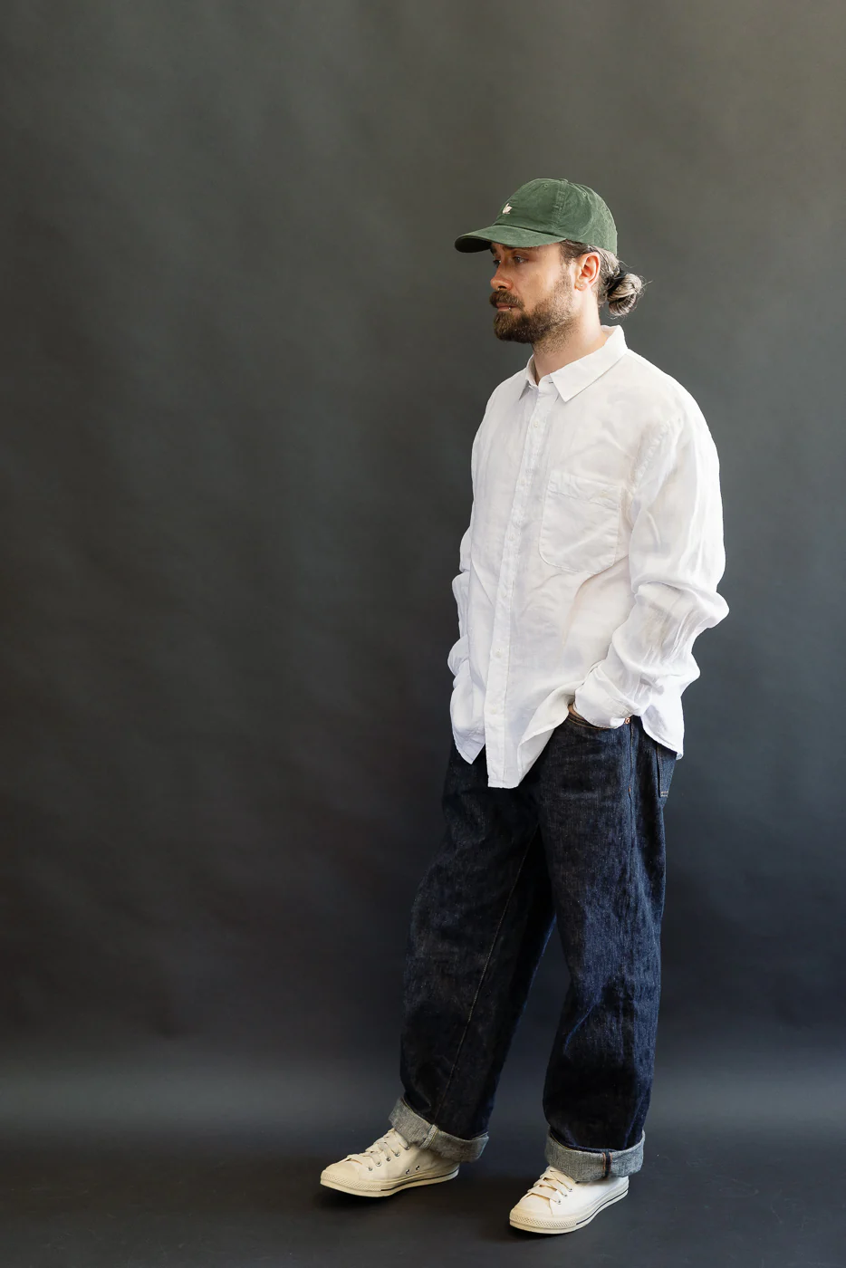 SHIRT20LI.01 - Organic Linen Long Sleeve Shirt - White - Image 7