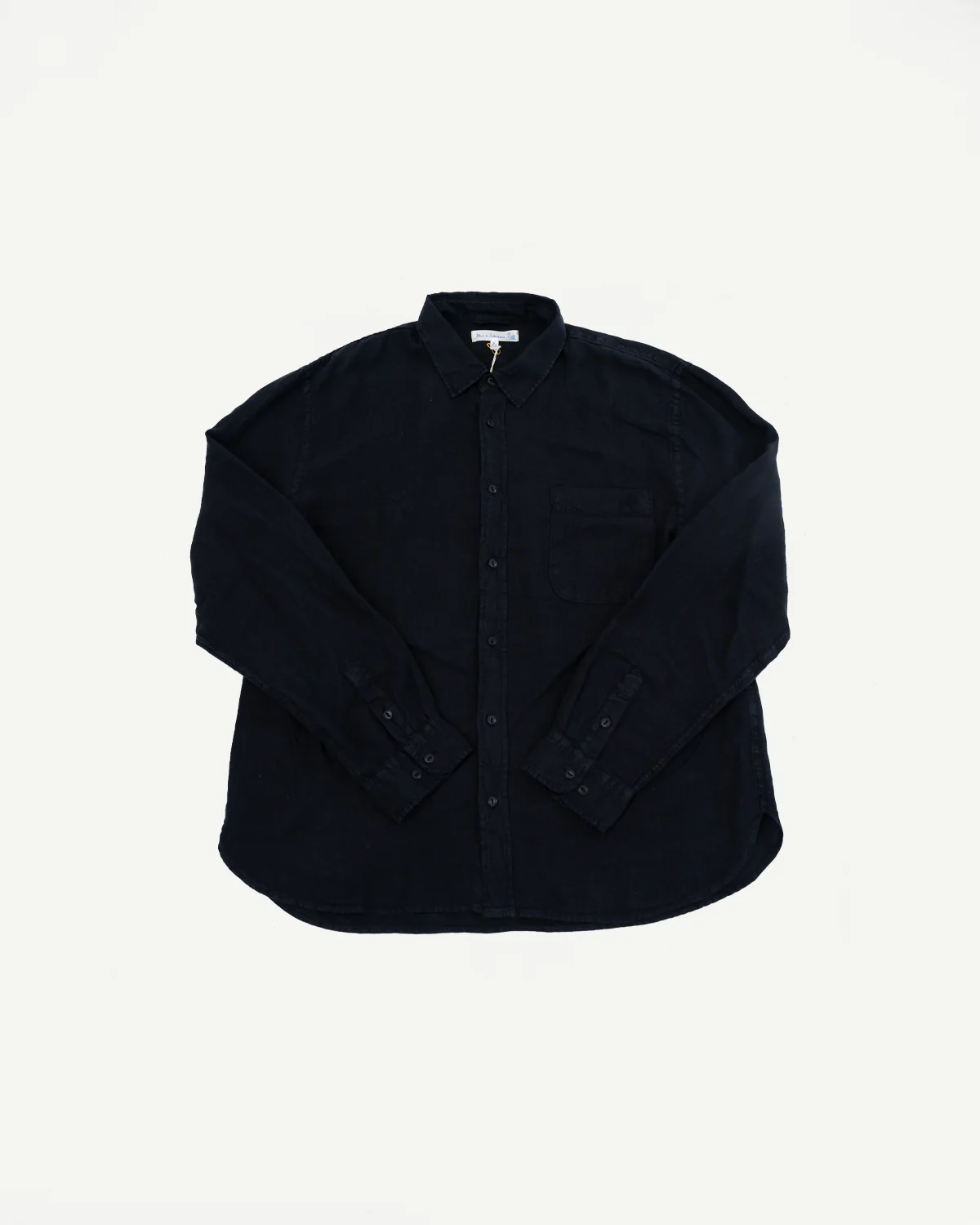 SHIRT20LI.99 - Organic Linen Long Sleeve Shirt - Black