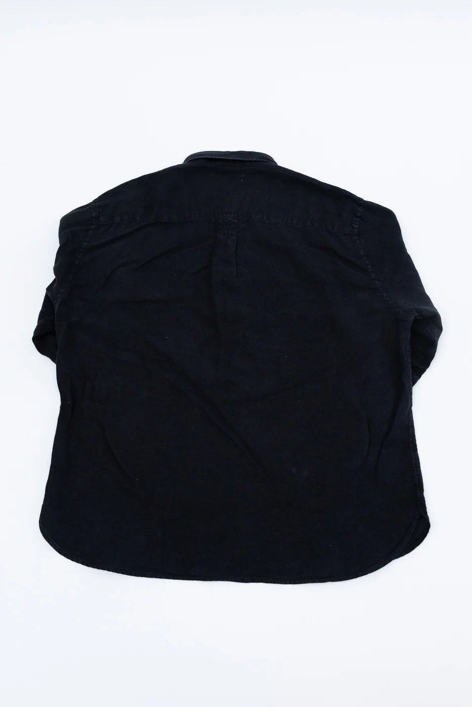 SHIRT20LI.99 - Organic Linen Long Sleeve Shirt - Black - Image 4
