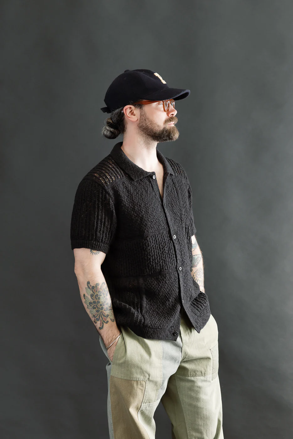 Short Sleeve Knit Shirt - Black De Stijl - Image 10