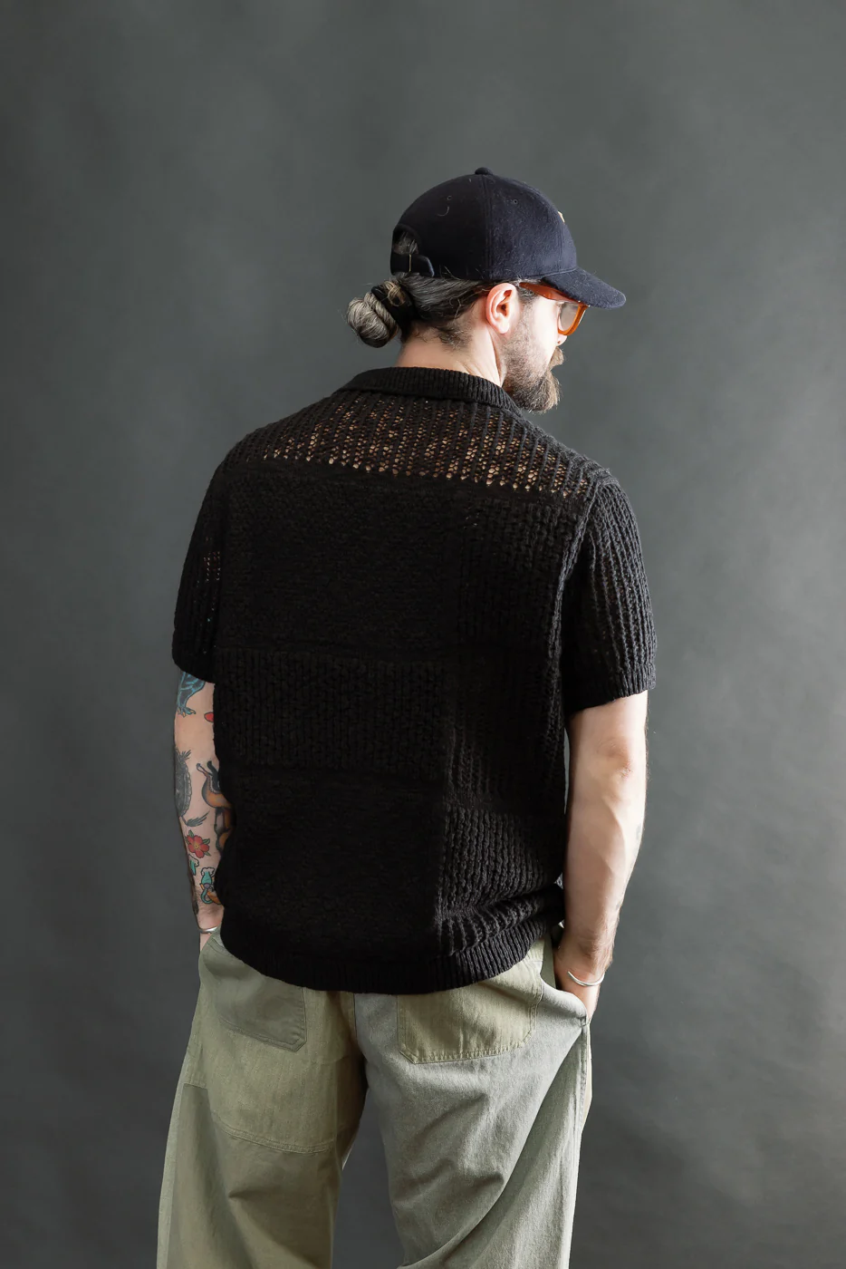 Short Sleeve Knit Shirt - Black De Stijl - Image 12