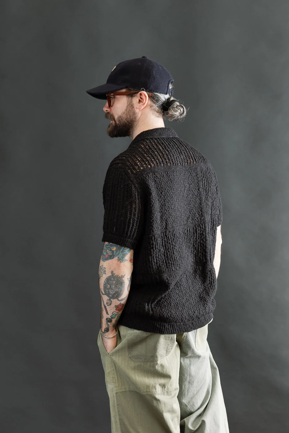 Short Sleeve Knit Shirt - Black De Stijl - Image 13