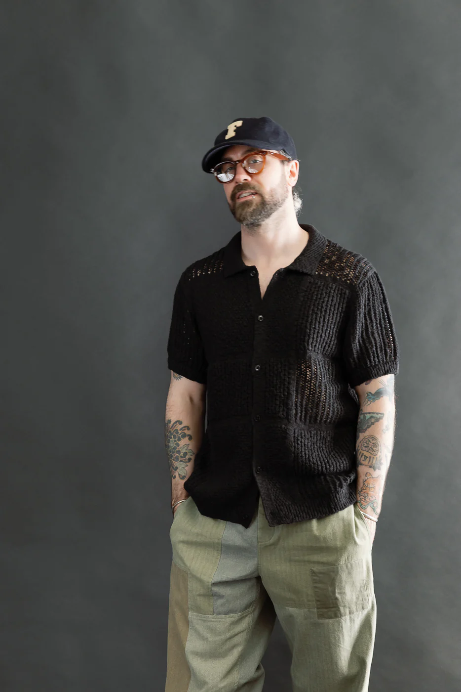 Short Sleeve Knit Shirt - Black De Stijl - Image 14