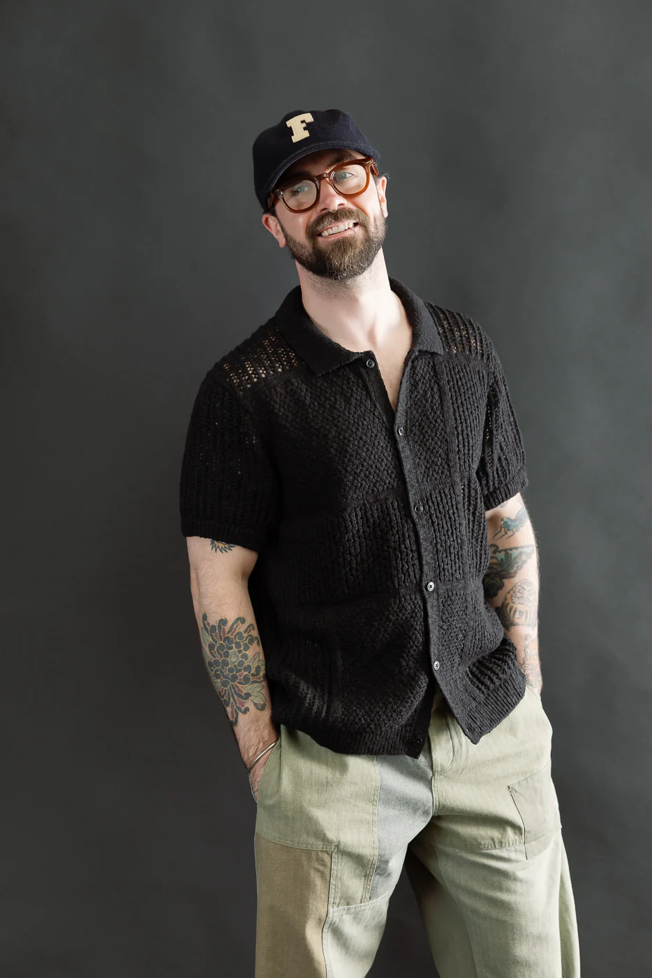 Short Sleeve Knit Shirt - Black De Stijl - Image 15