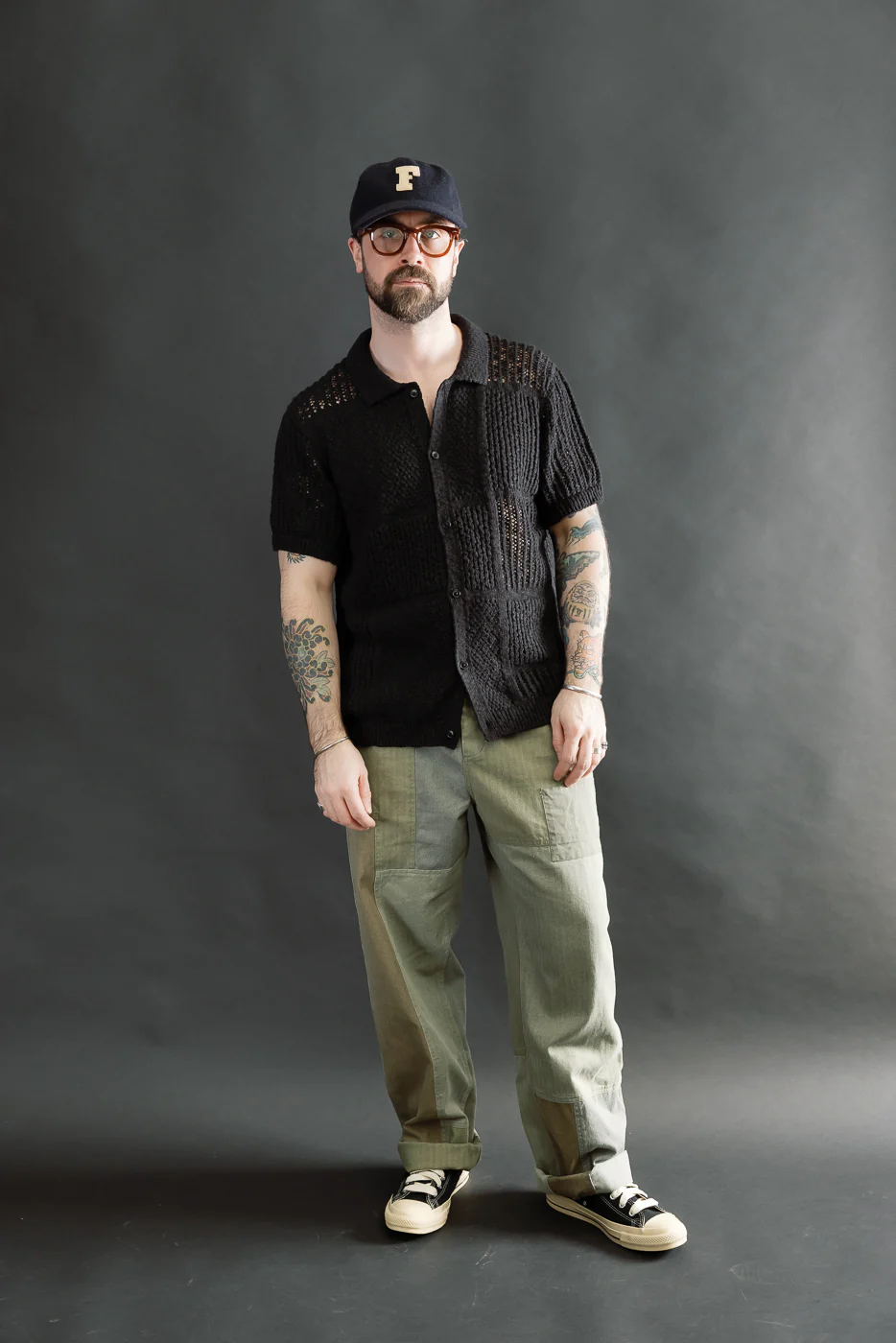 Short Sleeve Knit Shirt - Black De Stijl - Image 6