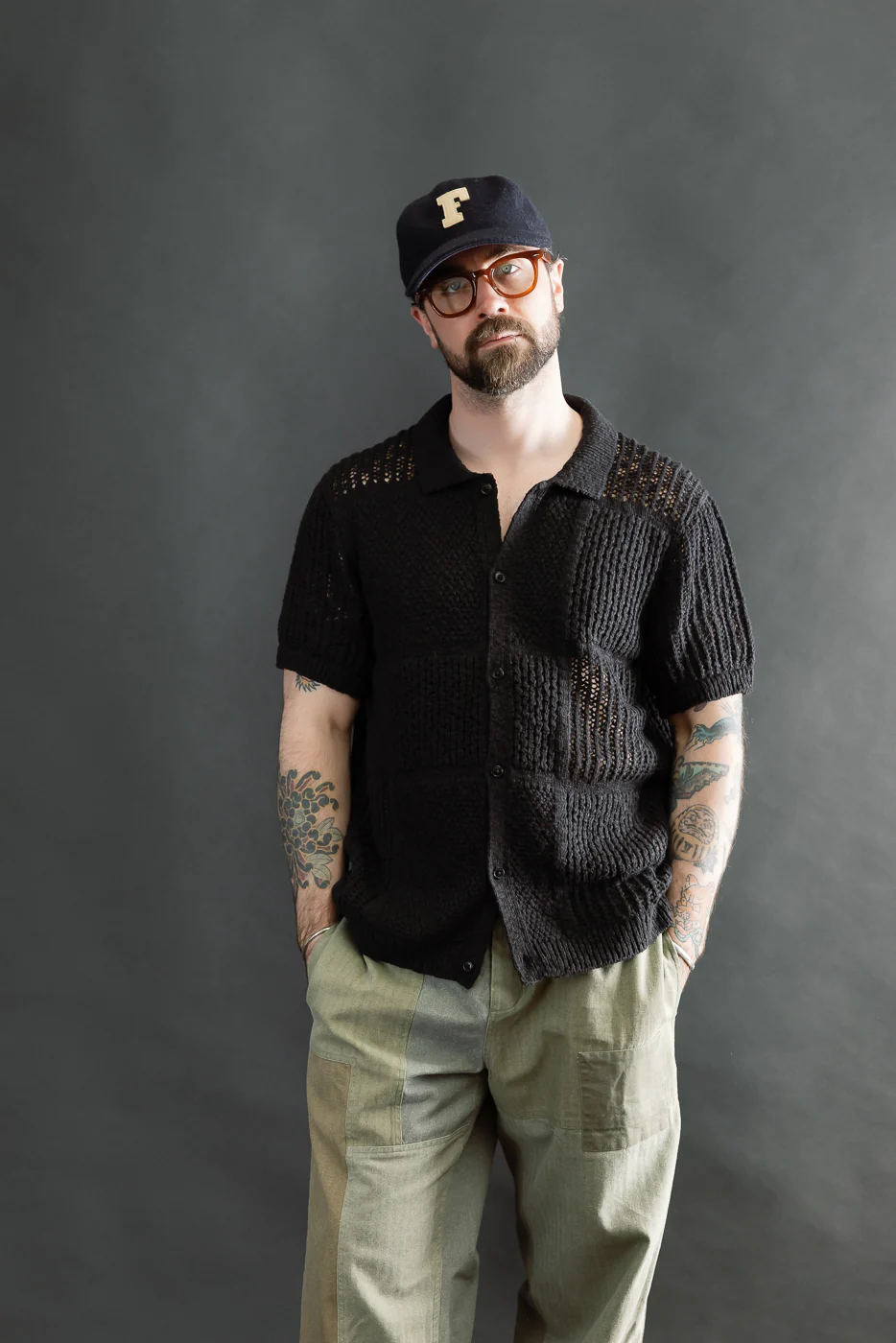 Short Sleeve Knit Shirt - Black De Stijl - Image 9