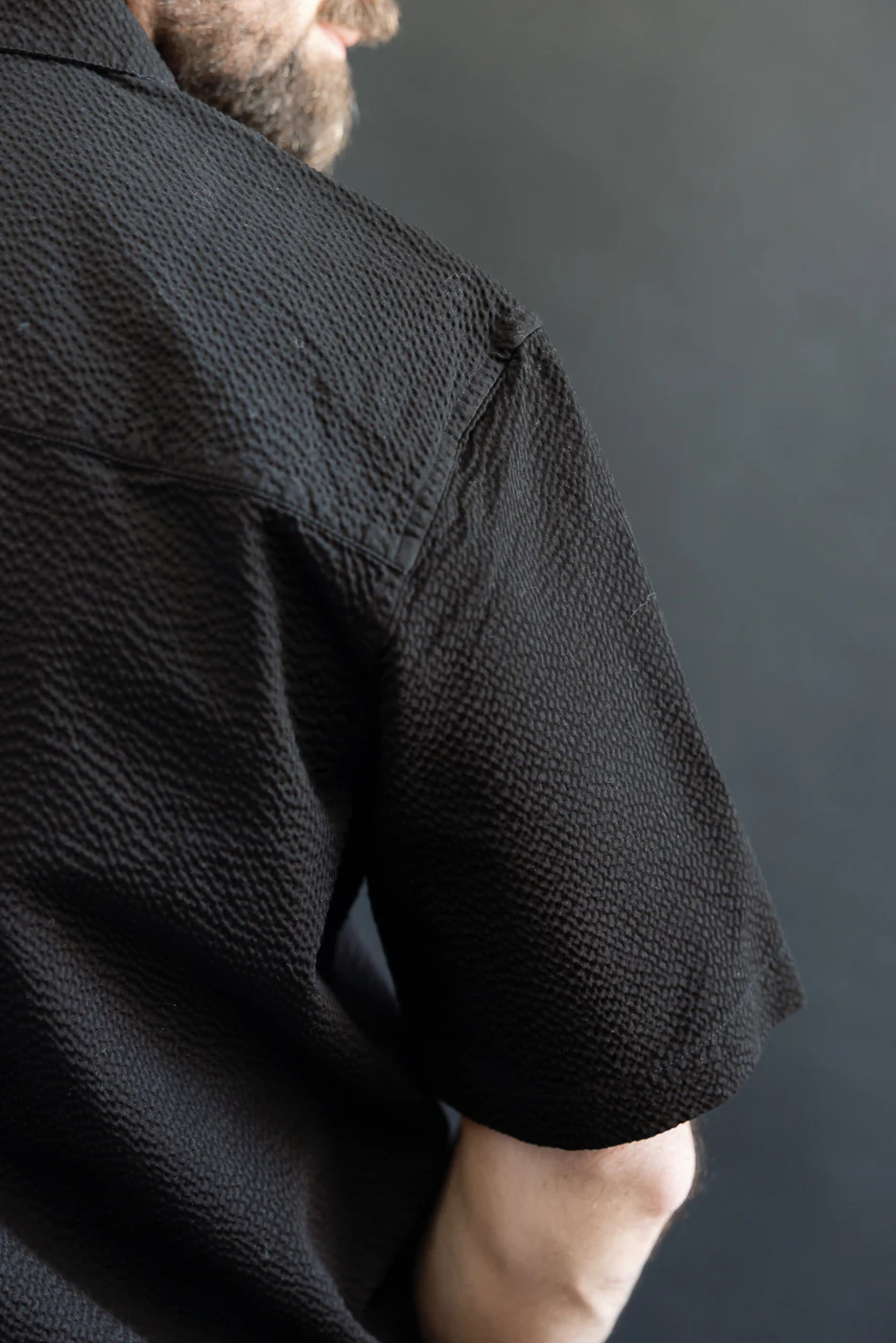 Short Sleeve Loop Shirt - Black Seersucker - Image 18