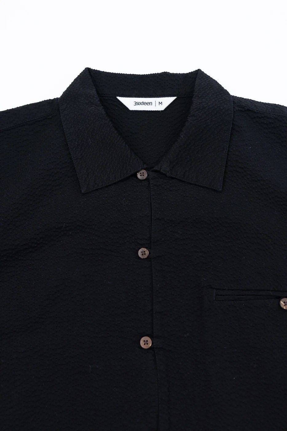 Short Sleeve Loop Shirt - Black Seersucker - Image 2