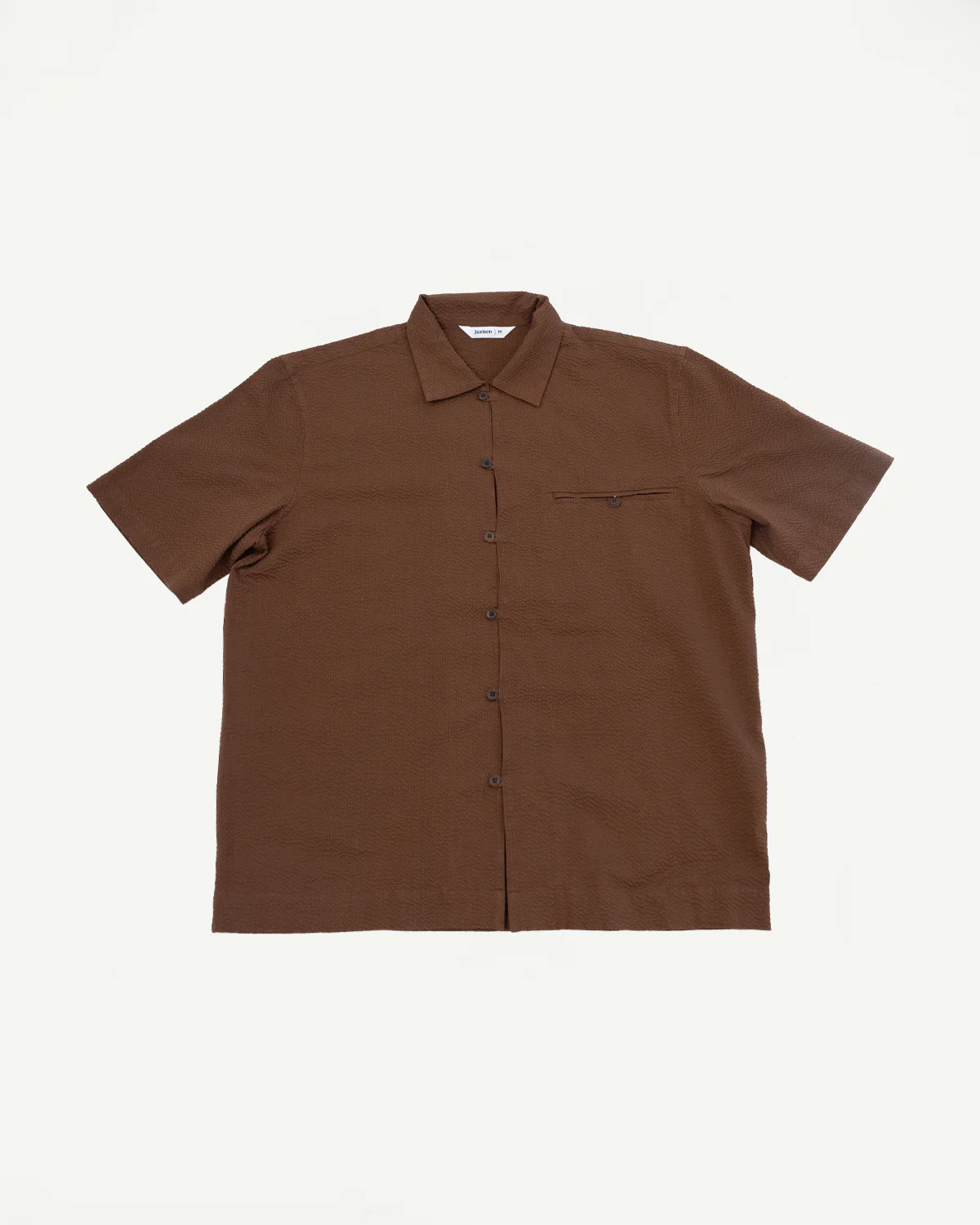 Short Sleeve Loop Shirt - Cinnamon Seersucker