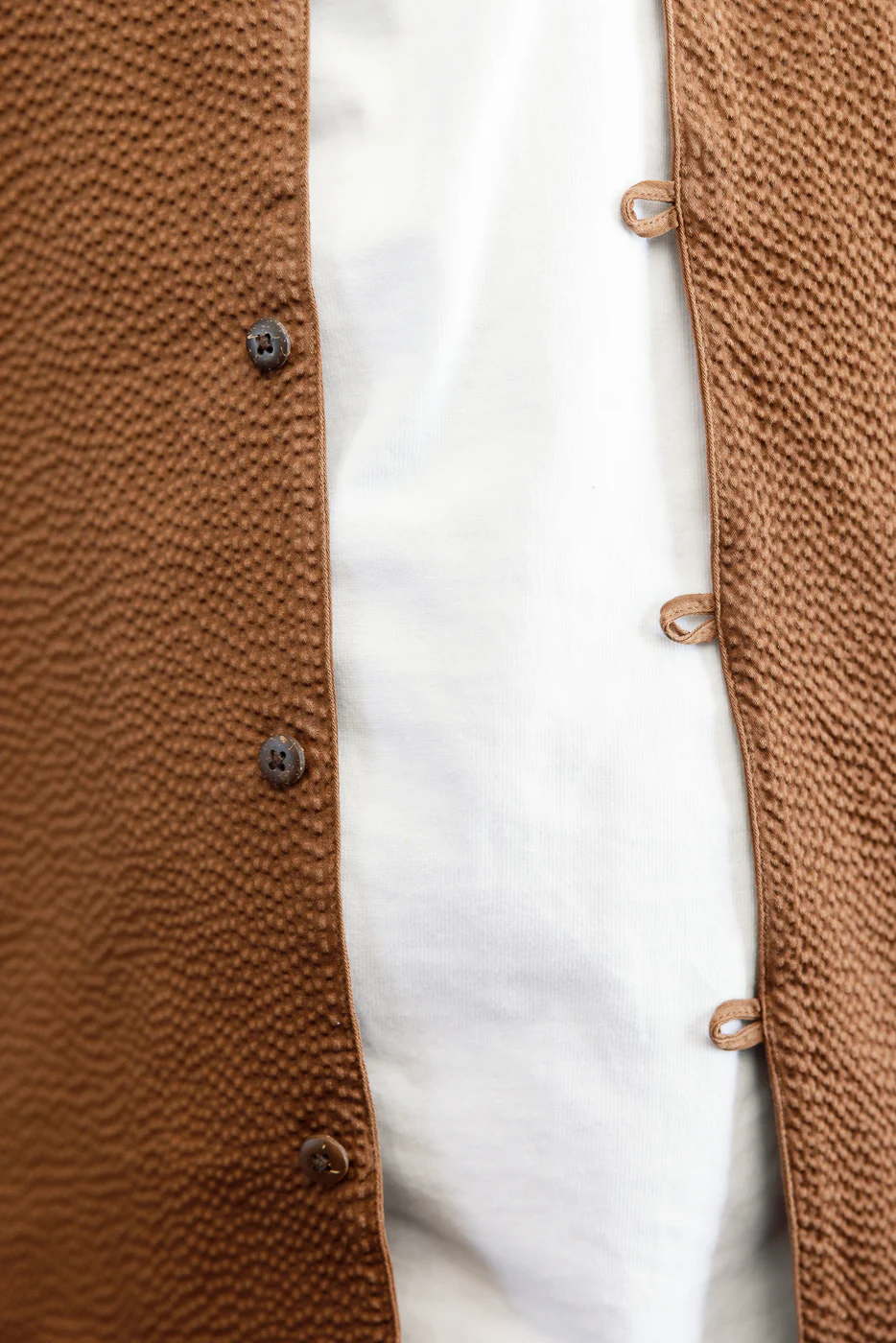 Short Sleeve Loop Shirt - Cinnamon Seersucker - Image 20