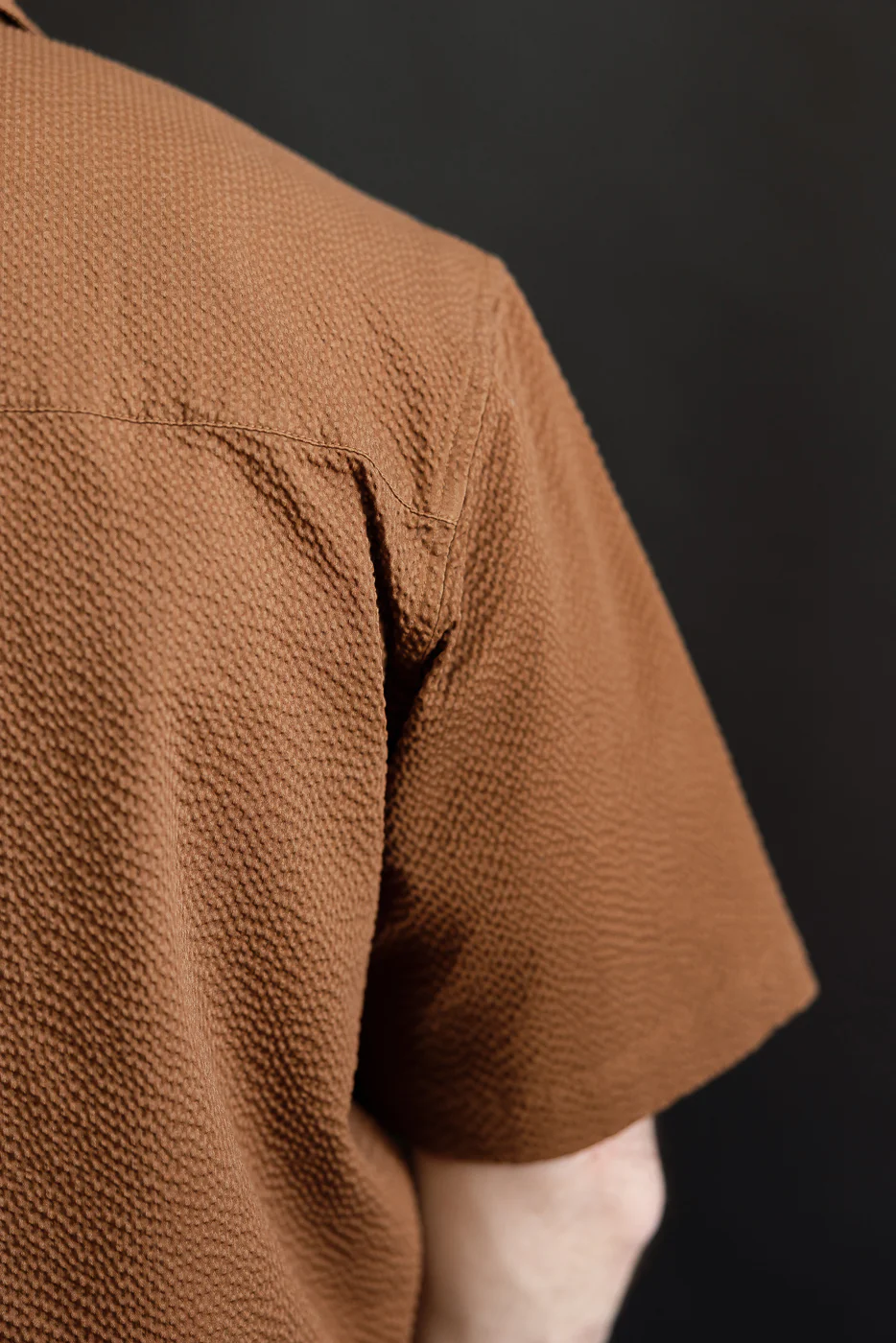 Short Sleeve Loop Shirt - Cinnamon Seersucker - Image 22