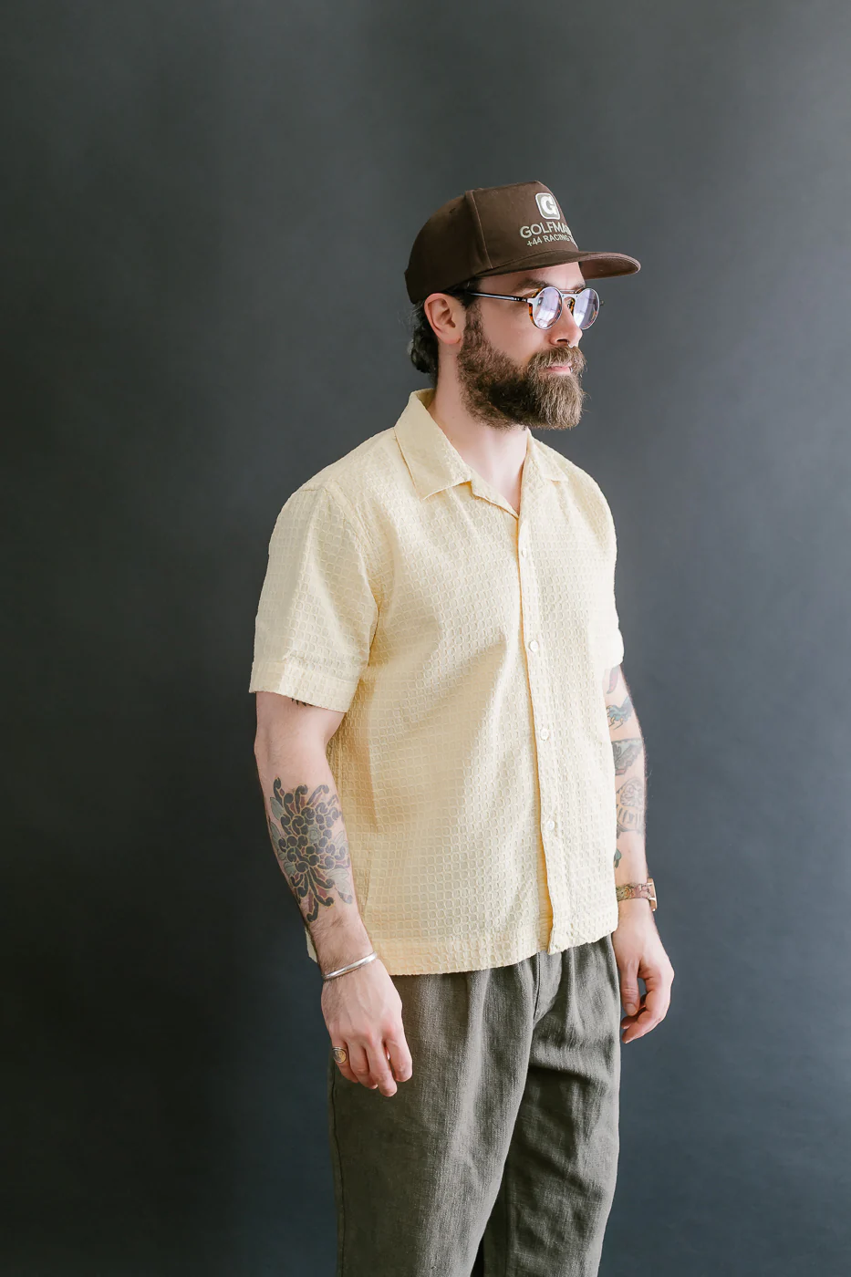 Short Sleeve Resort Shirt Geo Weave - Sunflower - Image 10