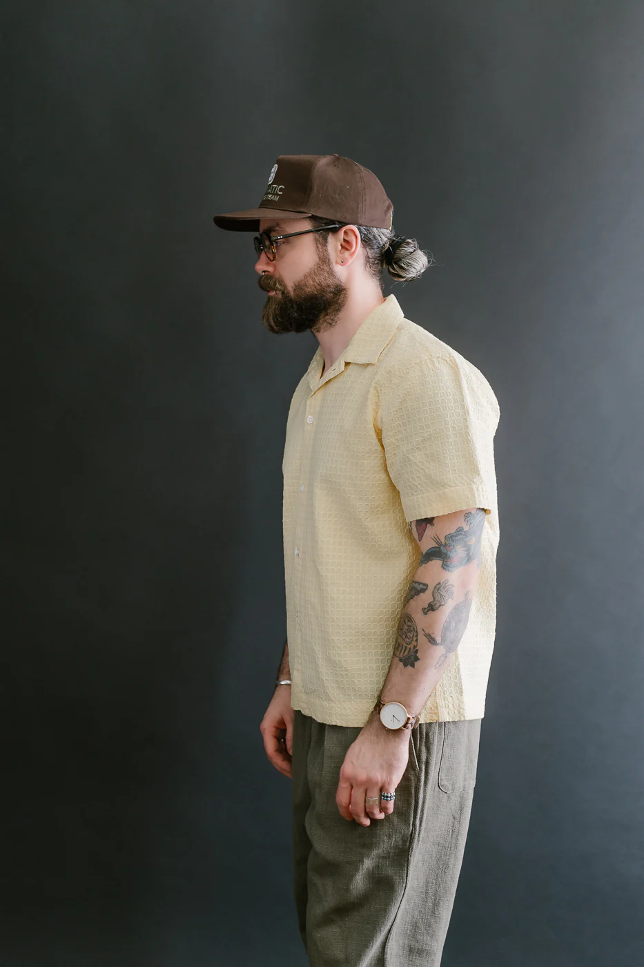 Short Sleeve Resort Shirt Geo Weave - Sunflower - Image 13