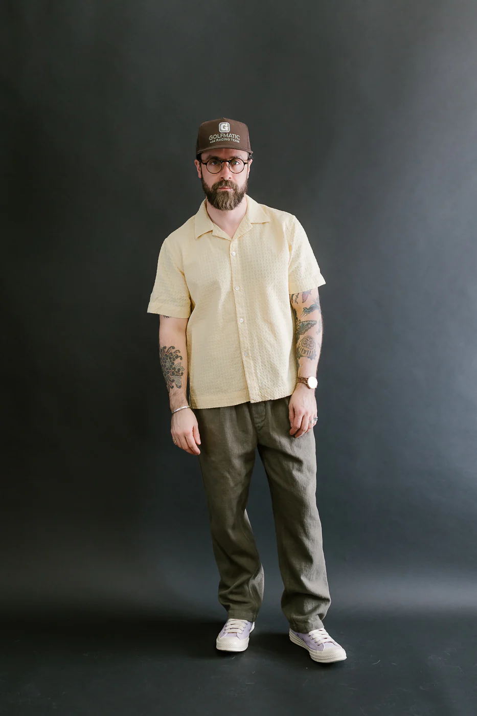 Short Sleeve Resort Shirt Geo Weave - Sunflower - Image 6