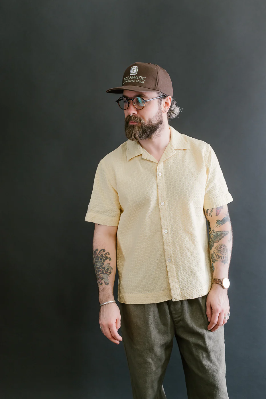 Short Sleeve Resort Shirt Geo Weave - Sunflower - Image 9
