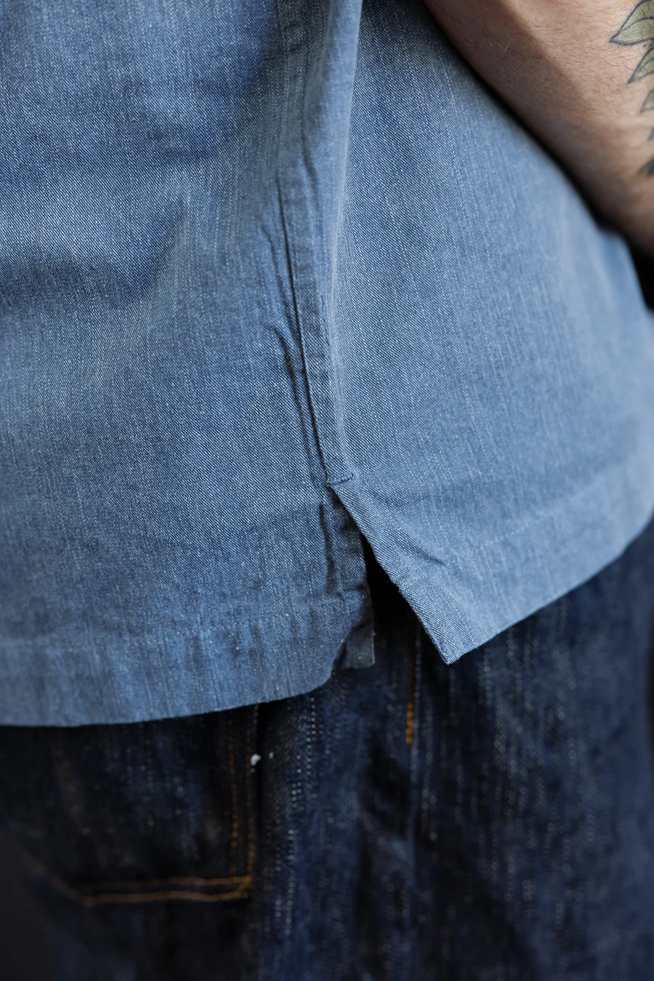 Short Sleeve Work Shirt - Blue Pigment Dye - Image 20