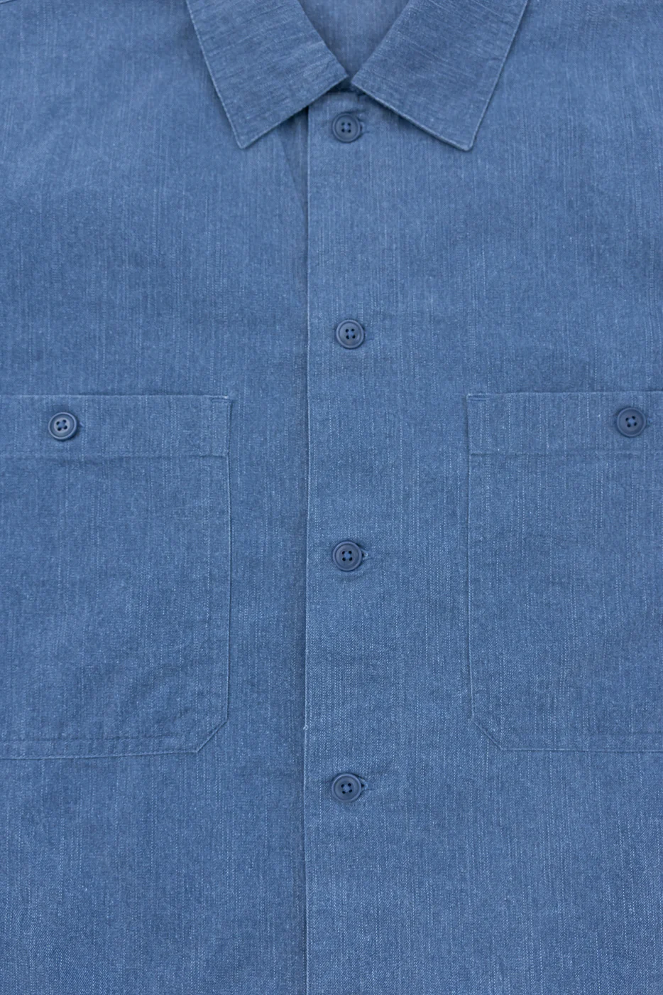 Short Sleeve Work Shirt - Blue Pigment Dye - Image 3