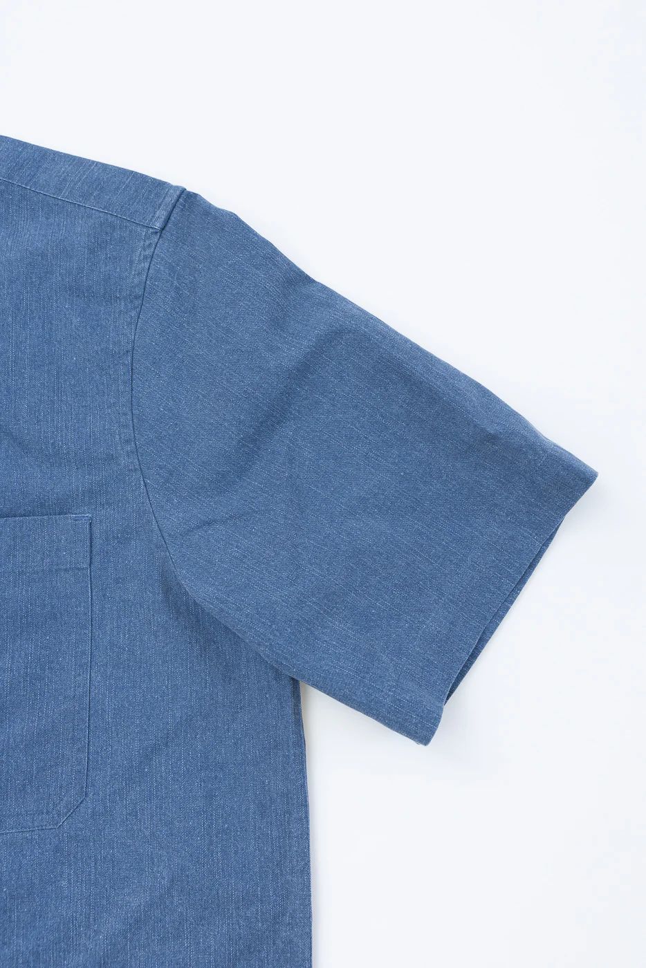 Short Sleeve Work Shirt - Blue Pigment Dye - Image 4