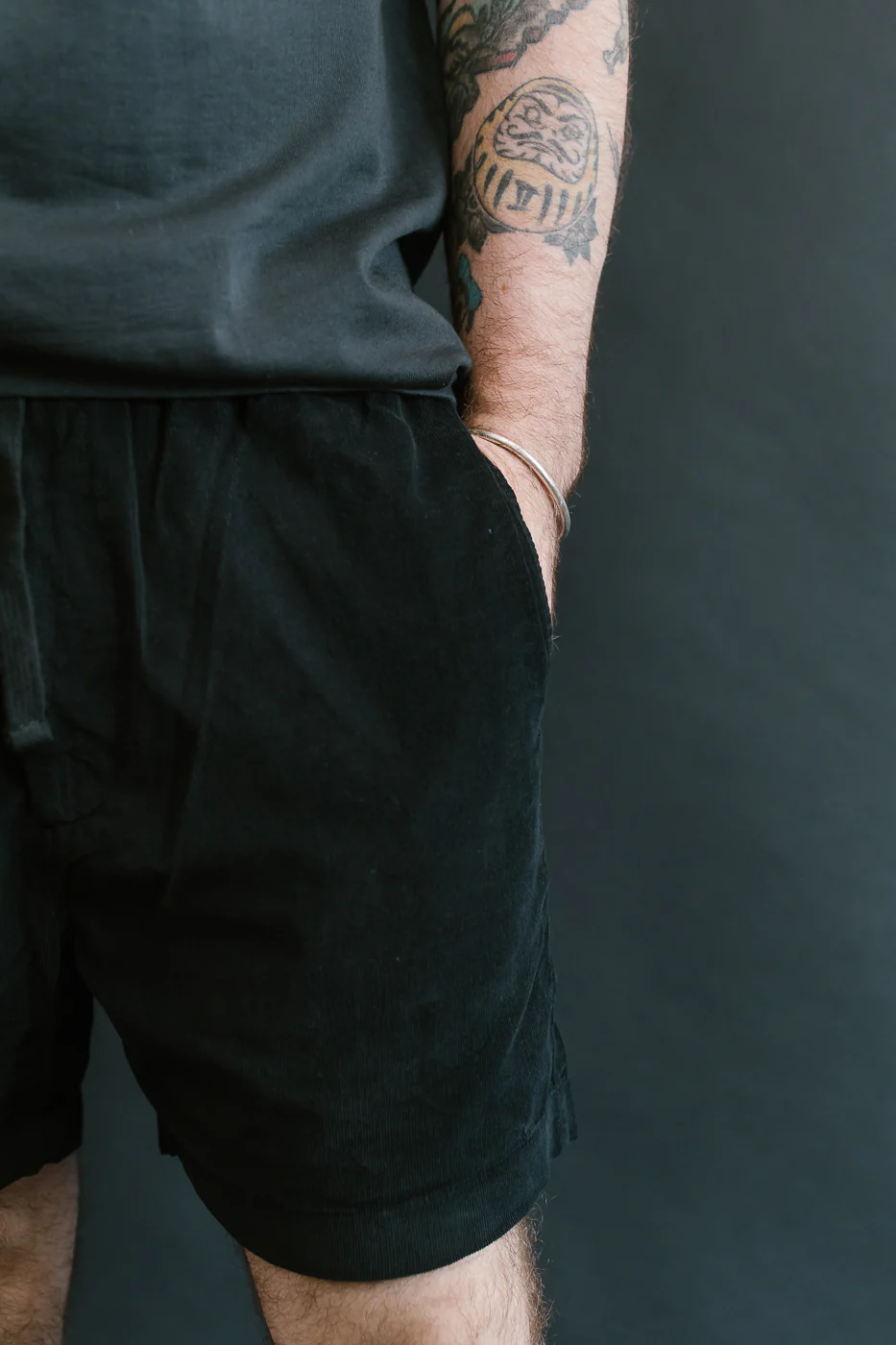 SHORTS02LC.99 - Organic Cotton Corduroy 5" Shorts - Deep Black - Image 16