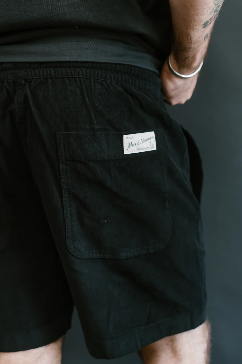 SHORTS02LC.99 - Organic Cotton Corduroy 5" Shorts - Deep Black - Image 17