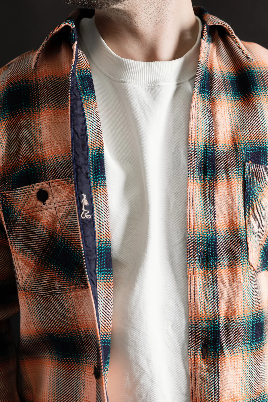 SIN25-01W - Heavy Indigo Flannel - Pink - Image 18