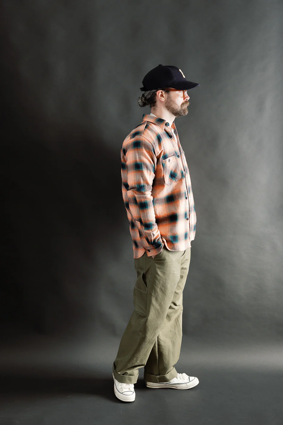 SIN25-01W - Heavy Indigo Flannel - Pink - Image 7