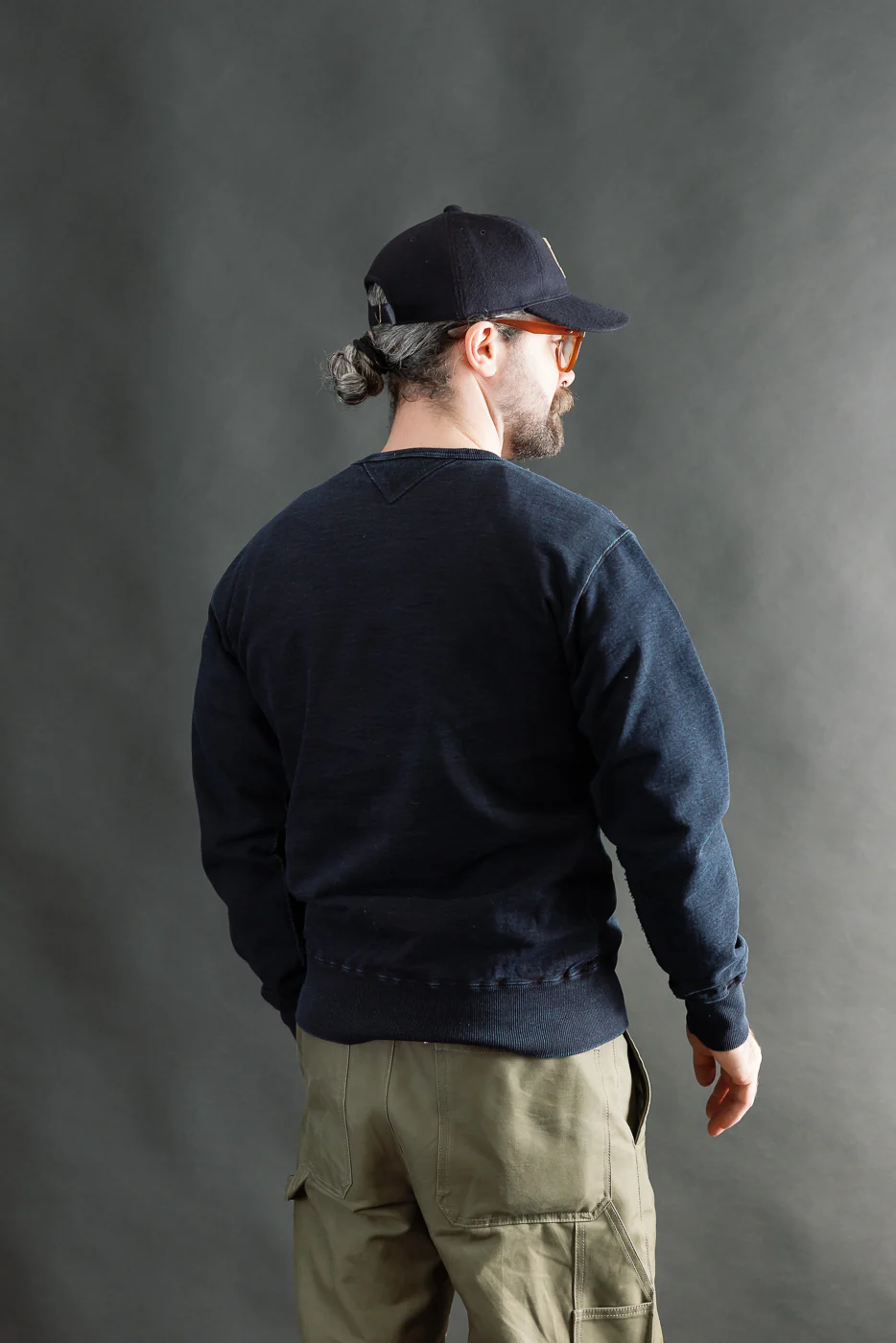 SIS25-101 - Overdyed Sweatshirt - Kakishibu Indigo - Image 10