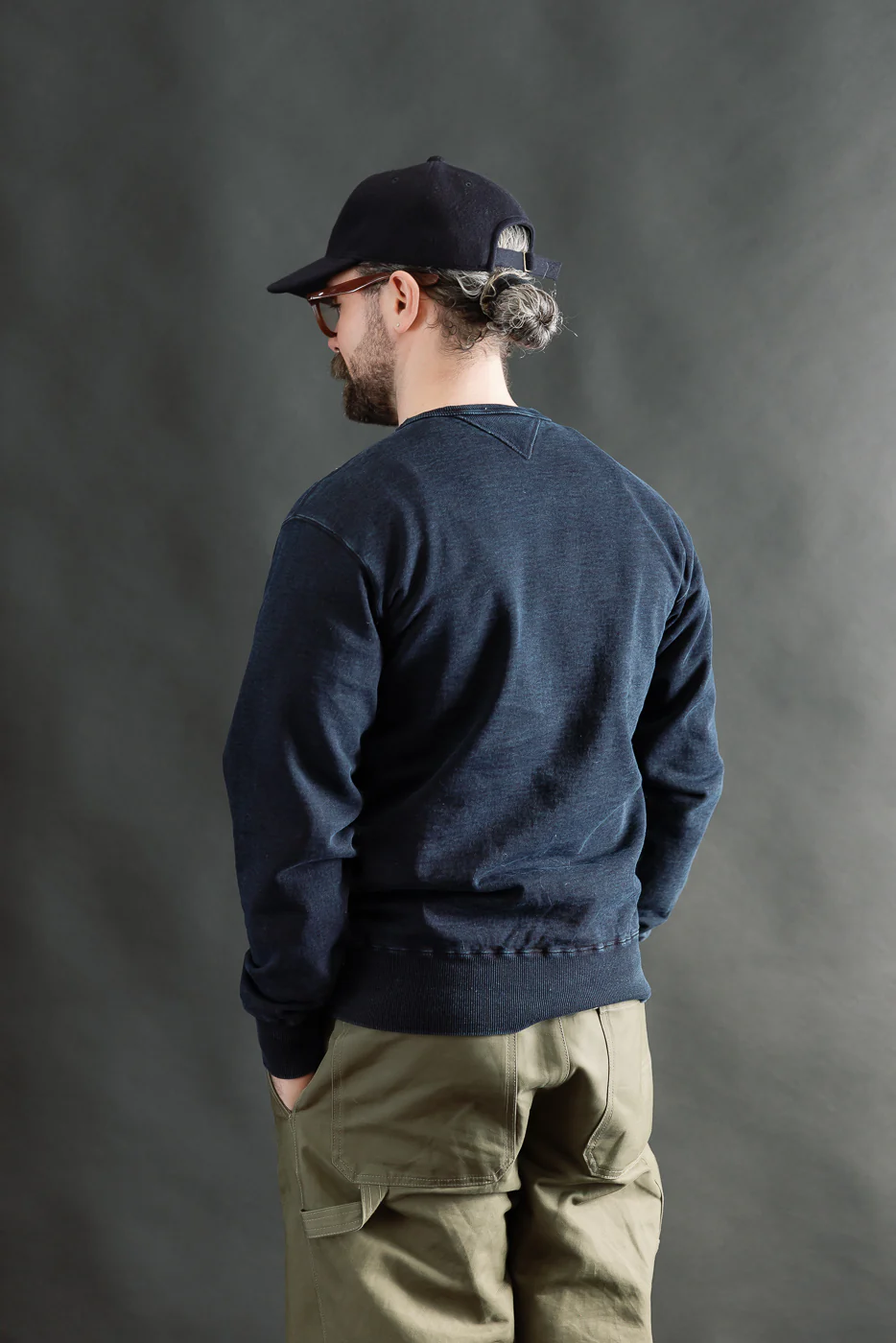 SIS25-101 - Overdyed Sweatshirt - Kakishibu Indigo - Image 11