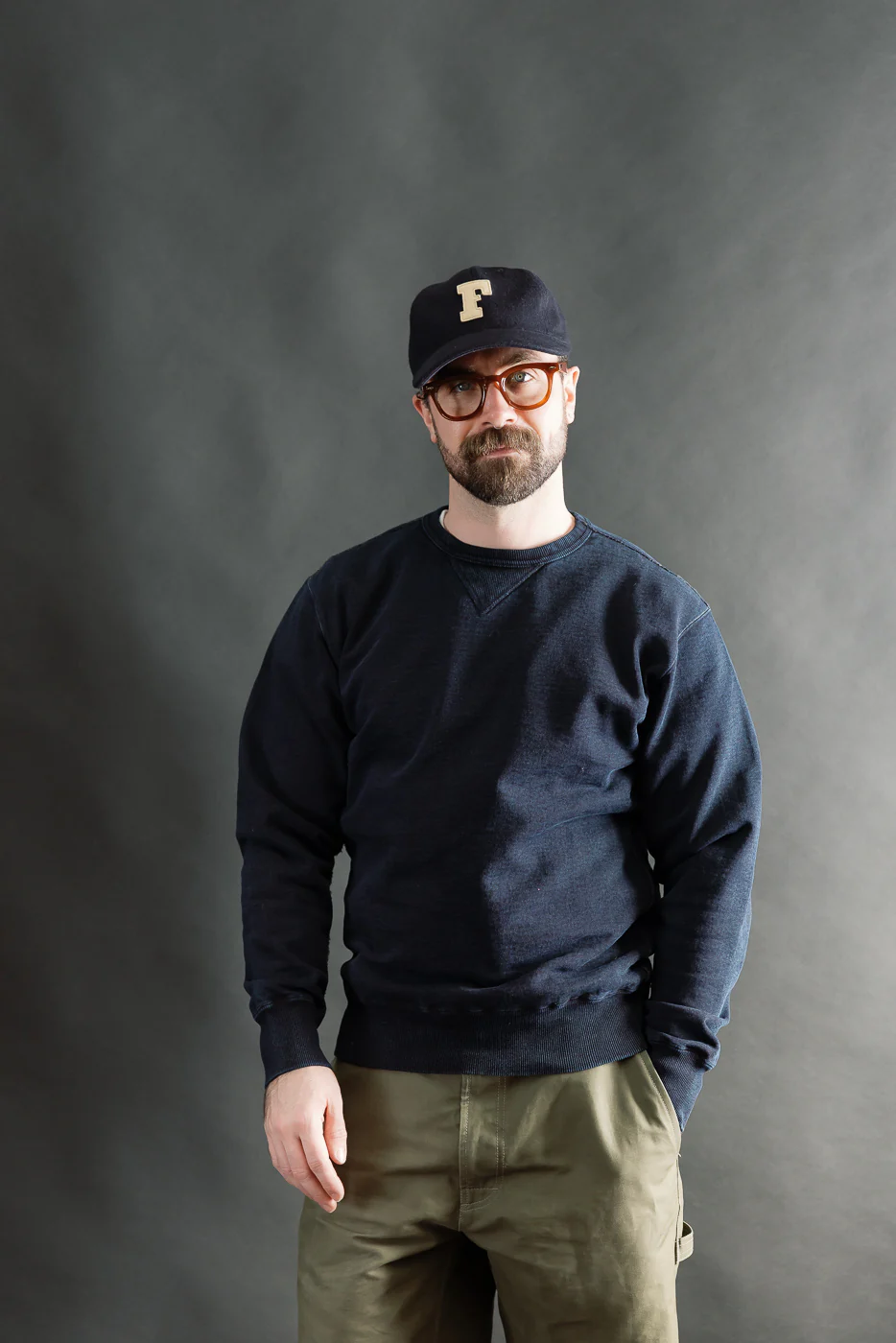 SIS25-101 - Overdyed Sweatshirt - Kakishibu Indigo - Image 13