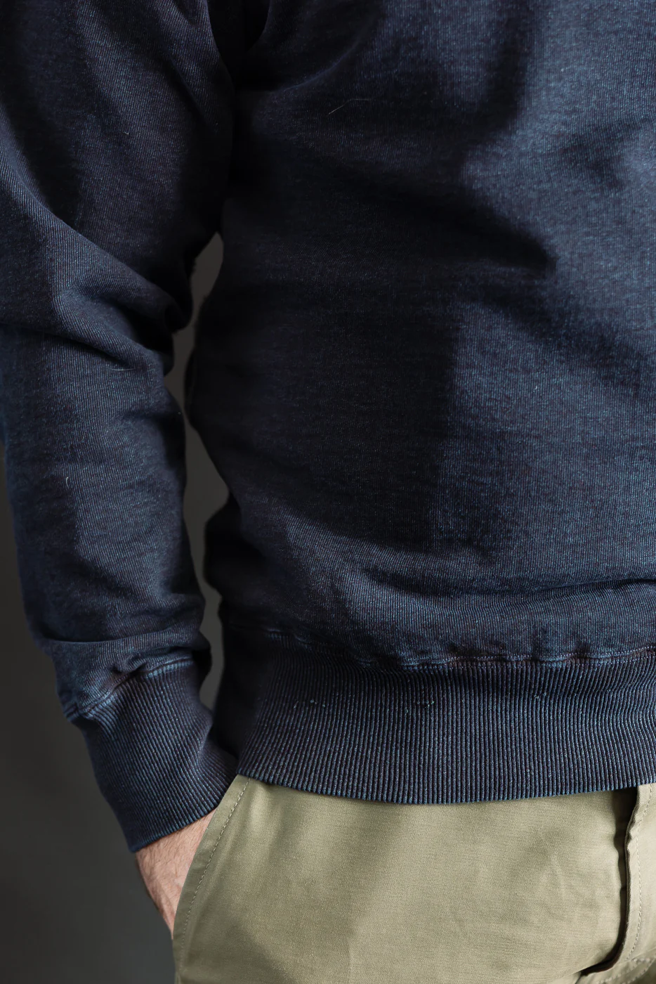 SIS25-101 - Overdyed Sweatshirt - Kakishibu Indigo - Image 15