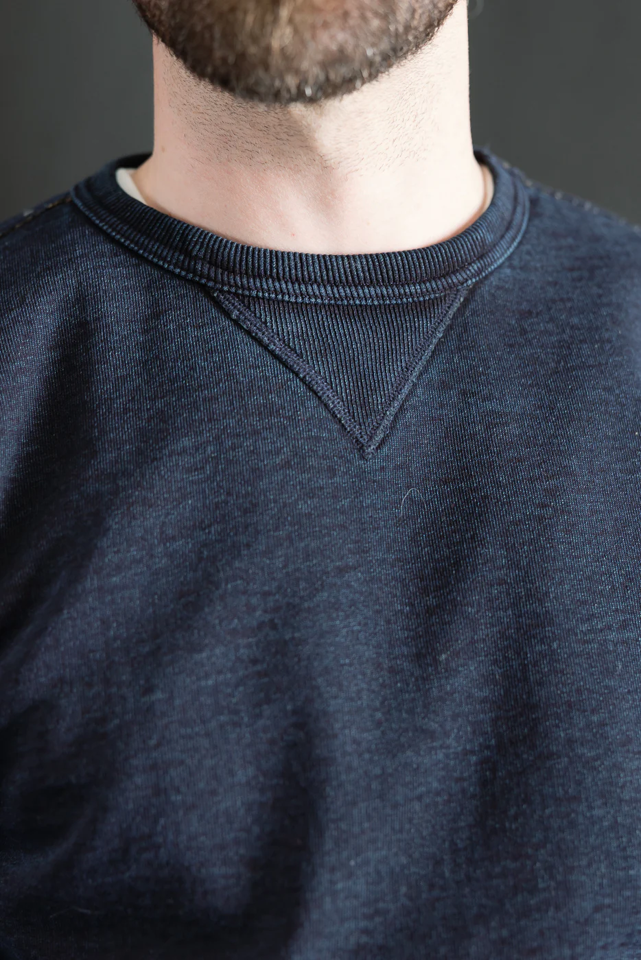 SIS25-101 - Overdyed Sweatshirt - Kakishibu Indigo - Image 16
