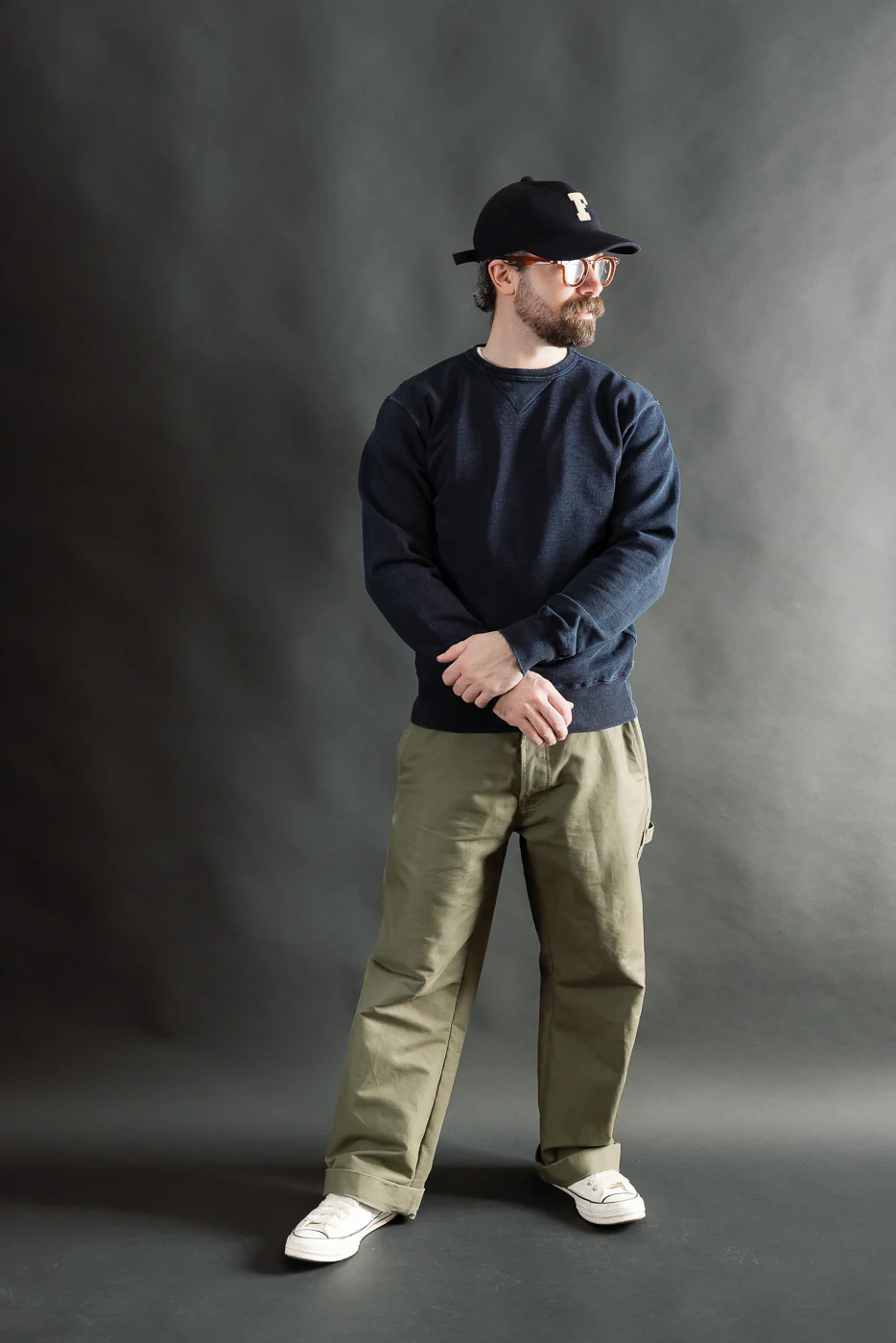 SIS25-101 - Overdyed Sweatshirt - Kakishibu Indigo - Image 5