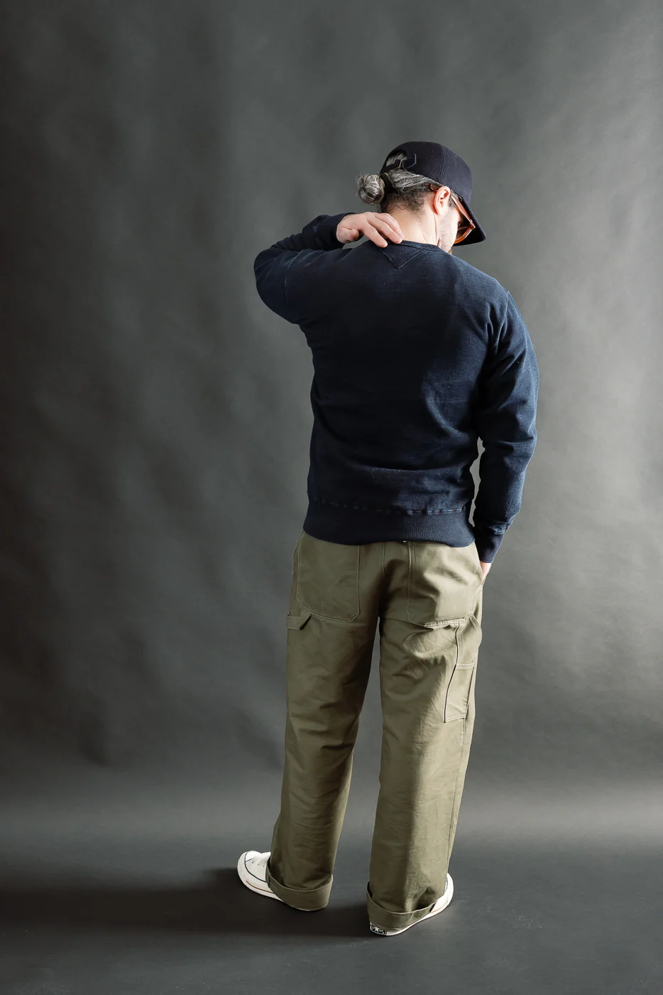 SIS25-101 - Overdyed Sweatshirt - Kakishibu Indigo - Image 7