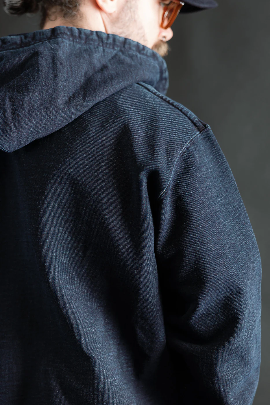 SIS25-102 - Overdyed Zip Up Hoody - Kakishibu Indigo - Image 19