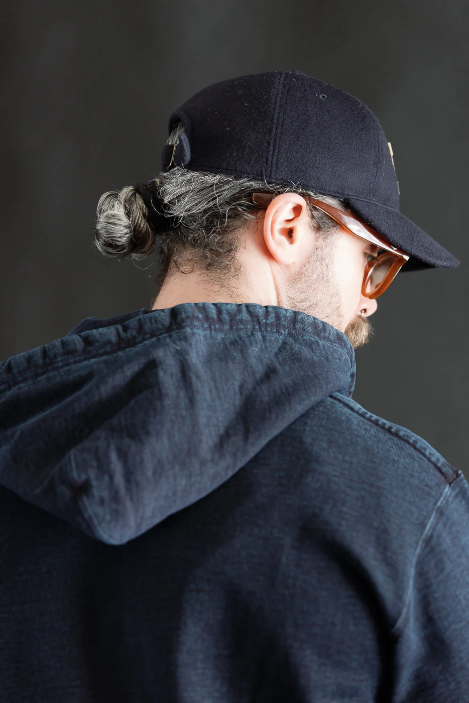 SIS25-102 - Overdyed Zip Up Hoody - Kakishibu Indigo - Image 22