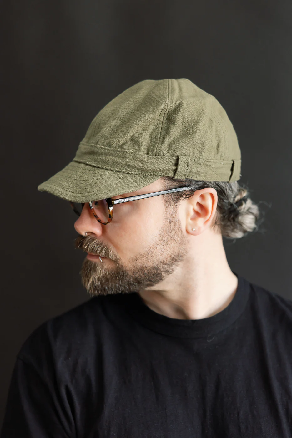 SJ201WC-52BP - 15oz - Heavy Back Satin Workman's Cap - Olive - Image 10