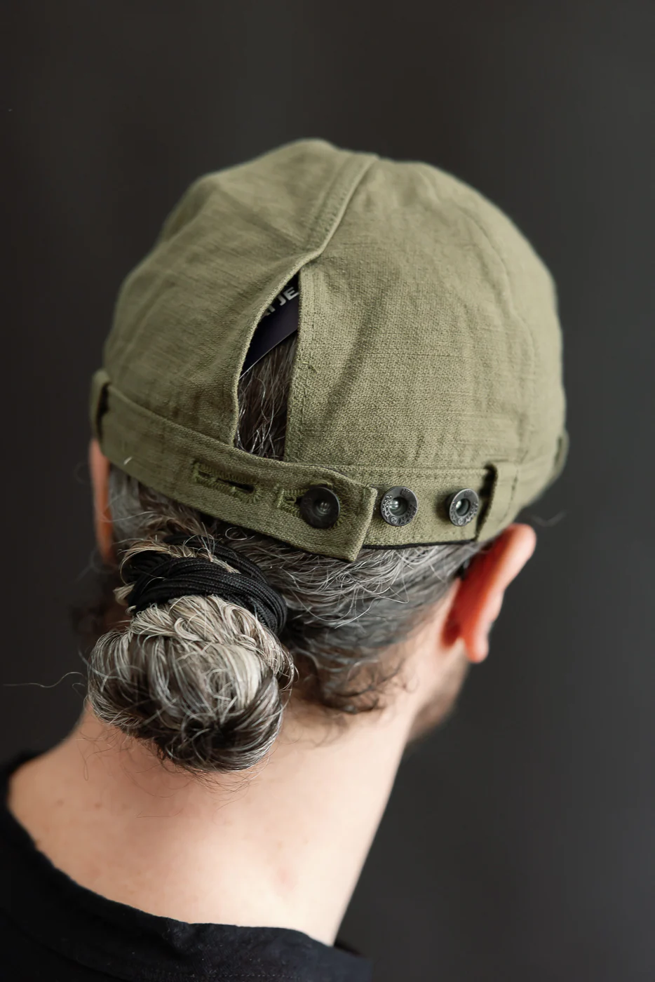SJ201WC-52BP - 15oz - Heavy Back Satin Workman's Cap - Olive - Image 12