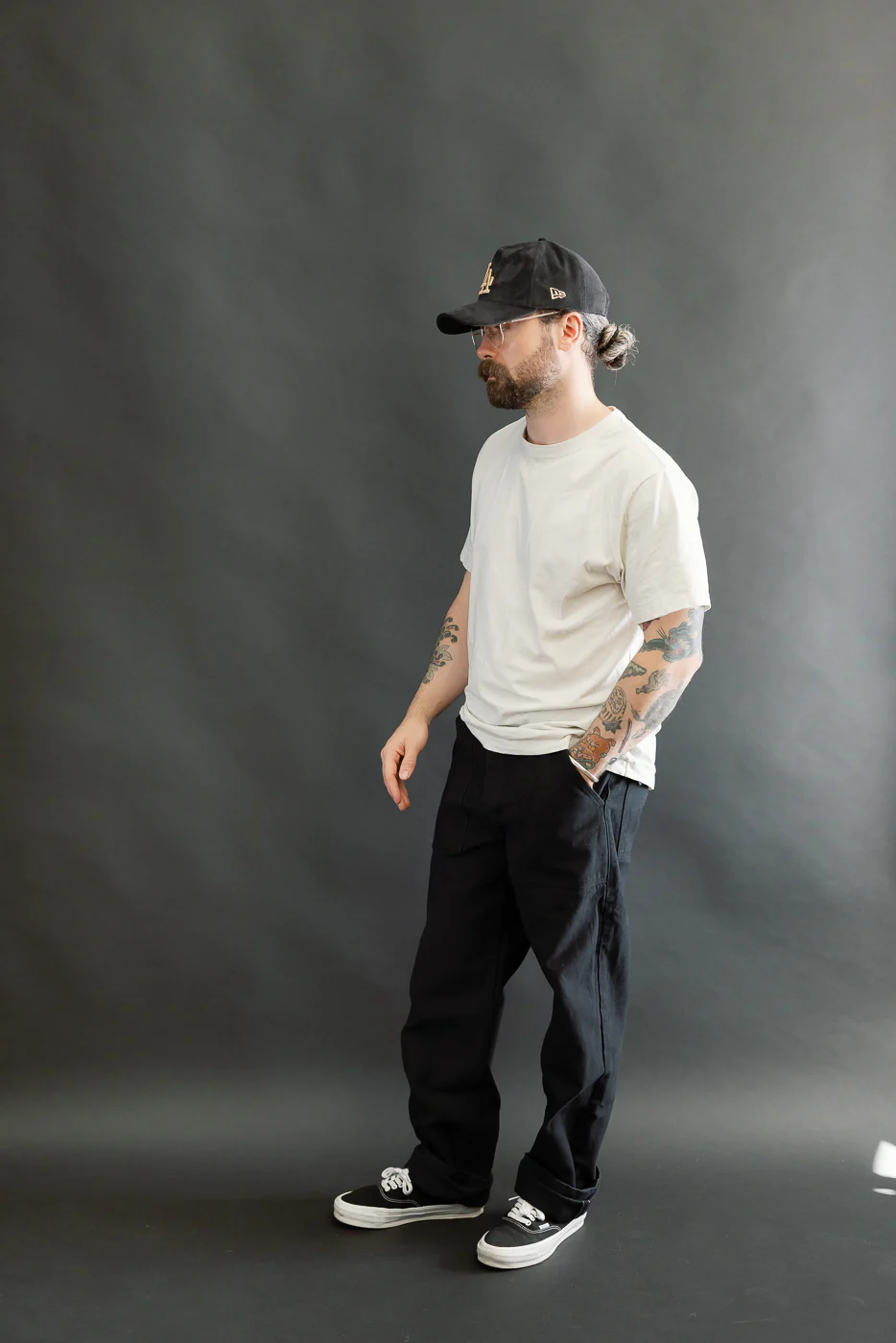 SJ52BK - Back Satin Selvedge Baker Pants - Black - Image 8