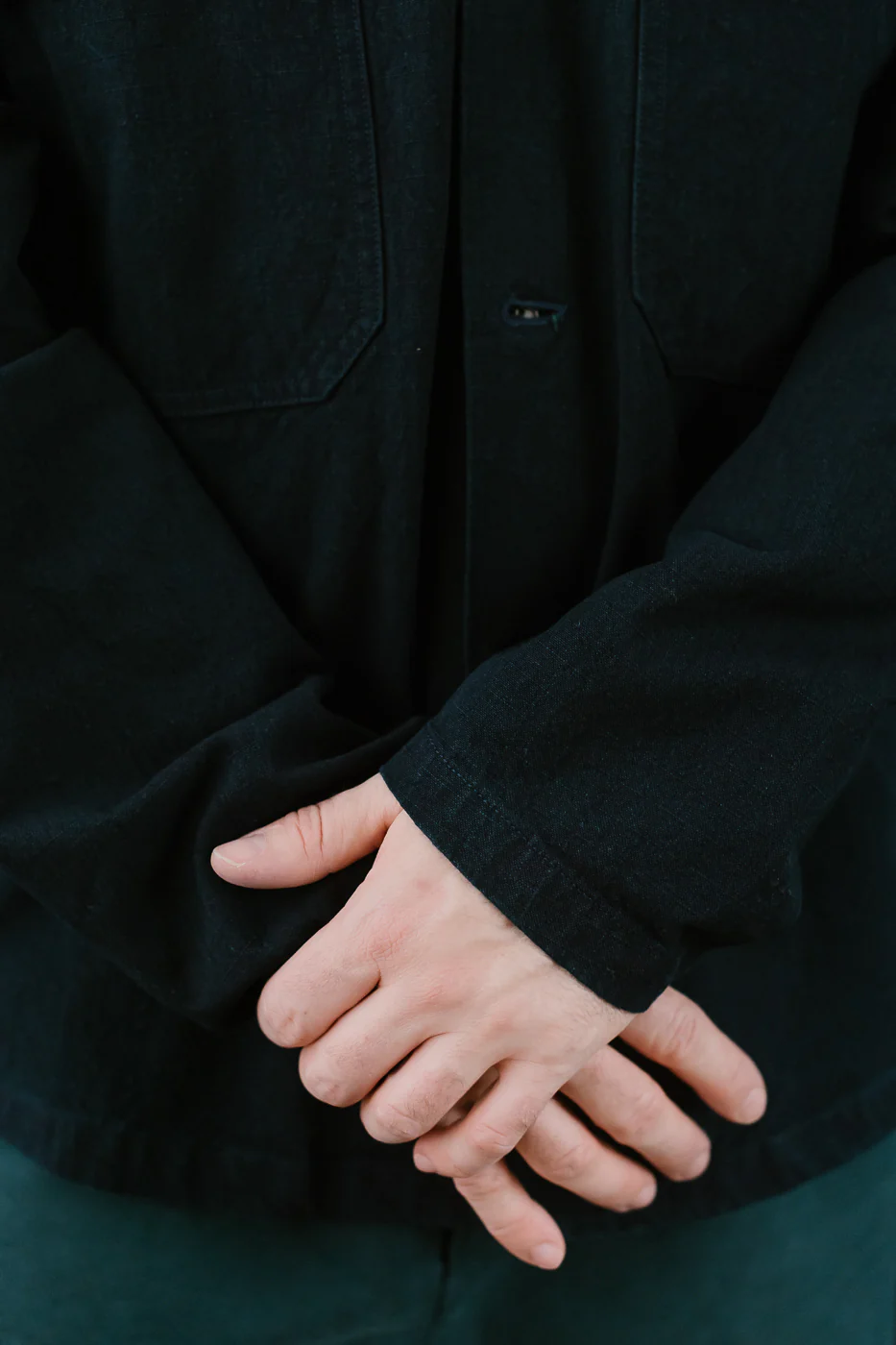 SJAS24-ARW - Cotton Ripstop "Kokiran" Military Shirt - Natural Indigo x Indigo - Image 20